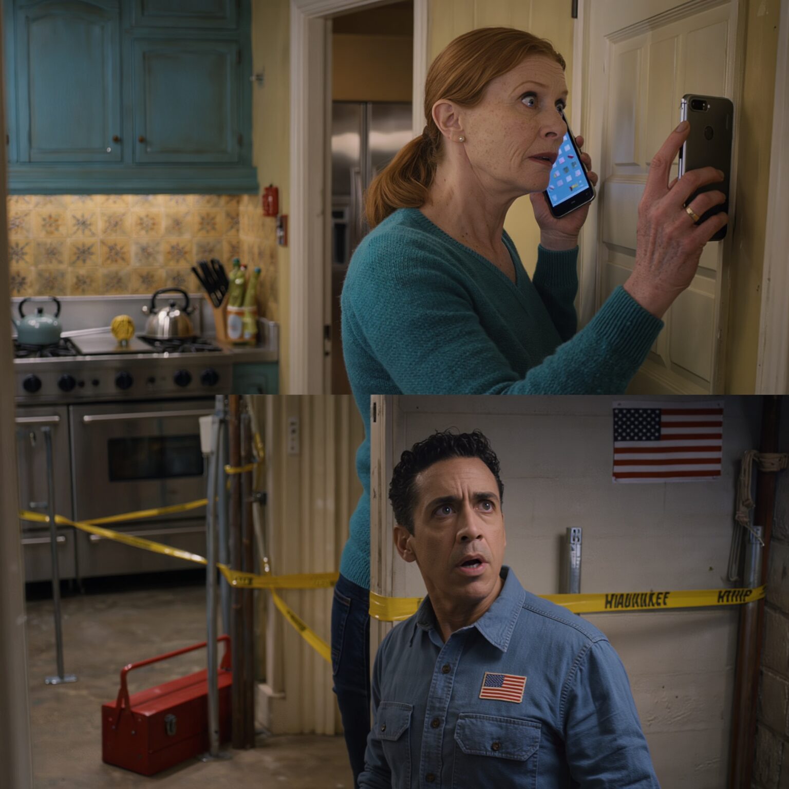 ‘Don’t come back home’ — he warned me. I called a plumber to fix a leak in the basement. About ten minutes after I left, he called me, his voice serious: ‘Ma’am, who else is down here with me?’ I froze and told him that no one else was in the house. But before he could answer, the call was cut off.