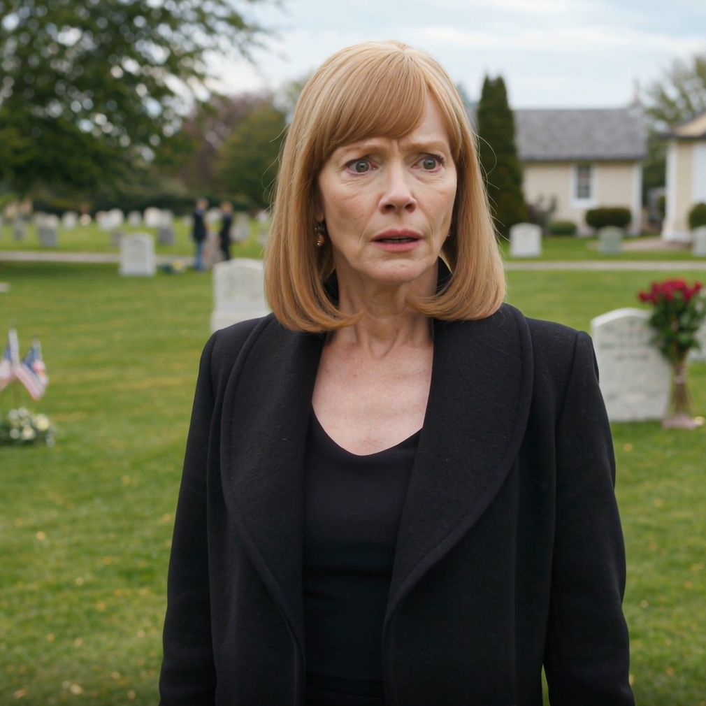 At my husband’s funeral, his phone suddenly vibrated with a message: ‘Don’t look inside, look behind you.’ At that moment, my heart was pounding, my trembling hand turned my head back.