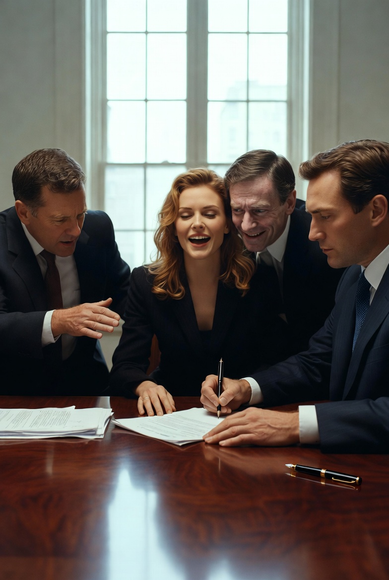 At the asset-division meeting, they demanded, “I want the house, the cars—everything.” My lawyer begged me to fight back. I replied, “Give it all to them.” Everyone thought I had lost my mind. At the final hearing, I signed every document— they had no idea I had already won. They smiled… until her lawyer whispered five words that made them scream…