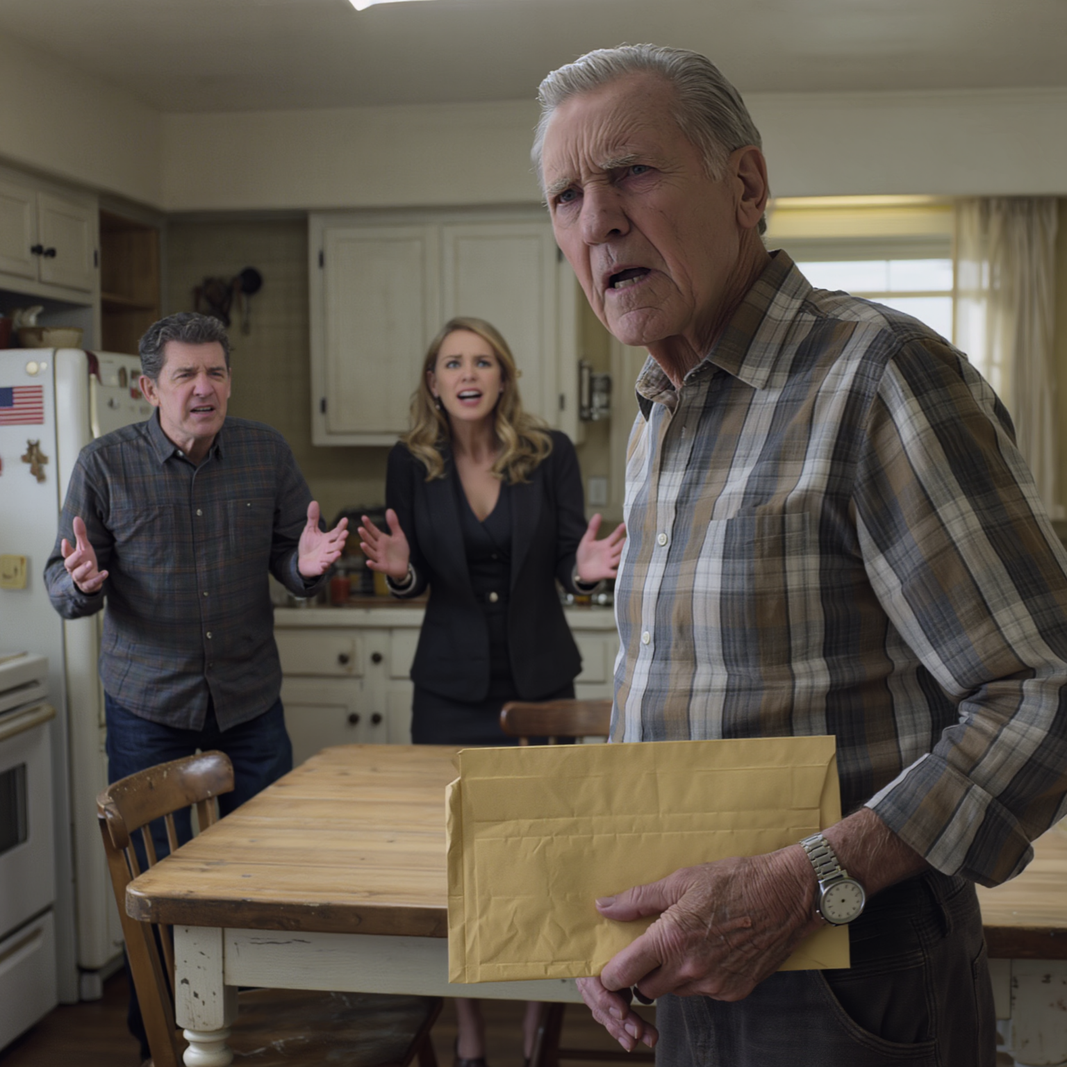 At 74, I quietly moved all my money into a new account – when I got home, my son and daughter-in-law were waiting, slamming the table and yelling: “Dad, have you lost your mind? He almost fainted at the bank counter!” – three days later, his card was declined in front of everyone… and with just one sentence I said, both of them froze on the spot.