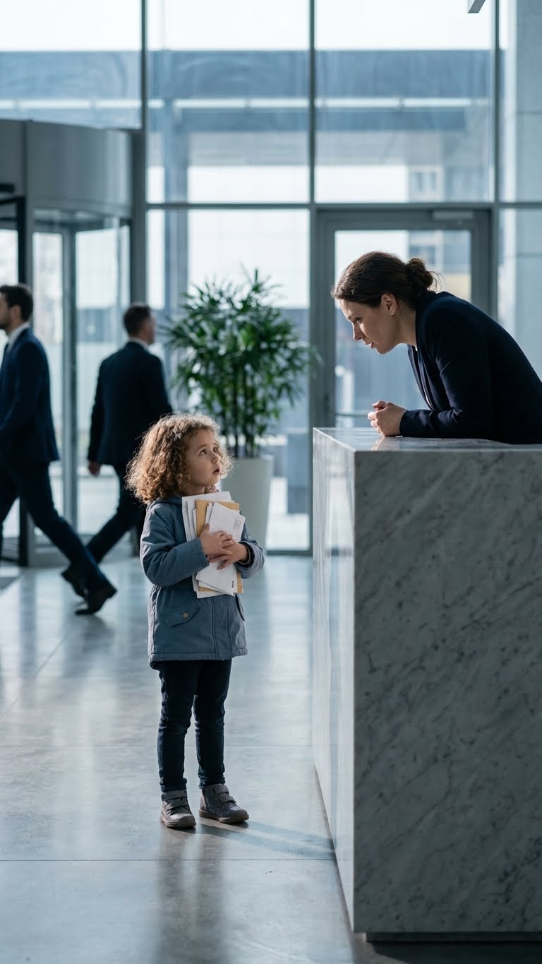A seven-year-old girl crosses the city alone and enters the lobby of a tech giant: she brings a “very urgent” crumpled letter and whispers that her mother may soon not be able to write again…