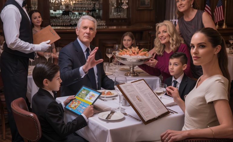 ‘Order something simple for the boy. We’re not paying for the extras,’ my father said while my sister’s daughters served were a lavish seafood platter as if it were a special occasion. My nine-year-old son, Tommy, stared at the menu, which he wasn’t allowed to upgrade. I just said, ‘Understood.’ And when the waiter returned to confirm the bill, I pushed my chair back and said something that made my father’s face stiffen and the whole table fell silent.