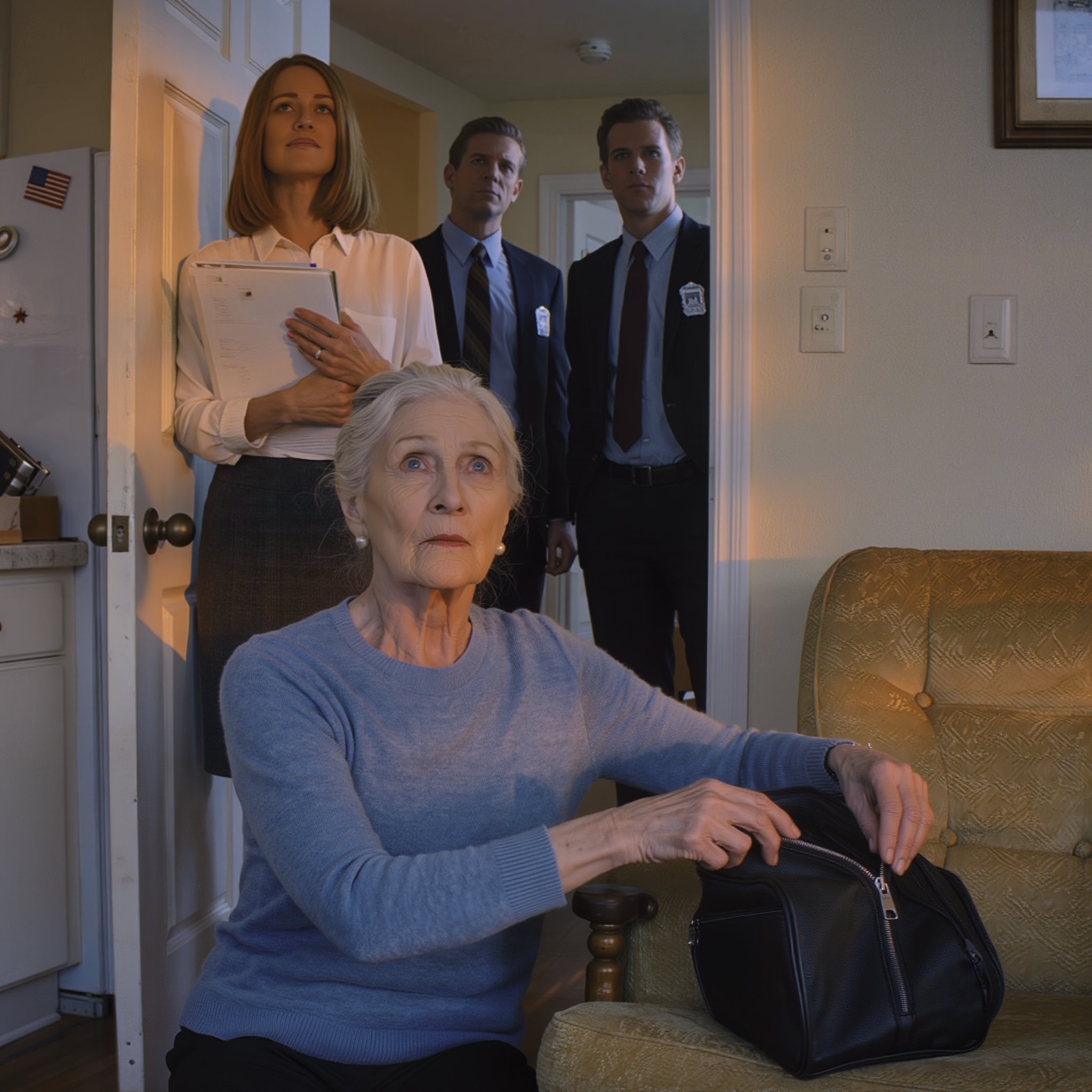 At my son’s funeral, my daughter-in-law leaned close to the coffin and whispered, ‘Don’t cry anymore. This place isn’t for you anymore,’ while other relatives stared at the ground as if afraid to look at me. So, I wiped away my tears, went home, quietly packed my things, and left without attracting attention. The very next morning, when the staff came knocking on her door, she finally understood that I wasn’t the helpless woman she had always tried to fight against.