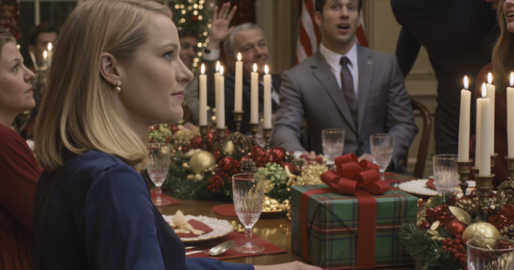 My husband’s best friend bet him I’d cry when they served me divorce papers at Christmas dinner—“women are so predictable,” he laughed. I signed immediately, without a single tear, then calmly handed them a wrapped present. When they opened it, their smiles froze, their faces drained of color, and the room fell into stunned silence as they realized what I had really just given them.