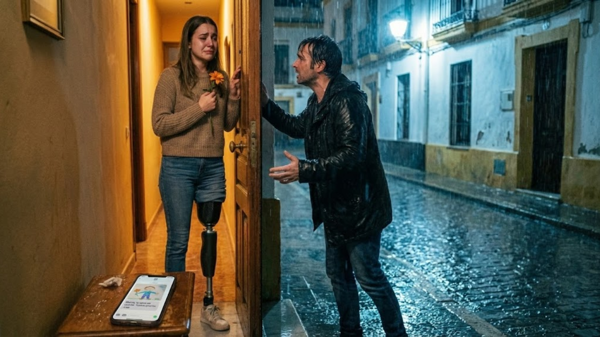 I WAS THE GIRL WITH THE METAL LEG NO ONE WANTED AT THEIR TABLE… UNTIL HE KNOCKED ON MY DOOR IN THE RAIN