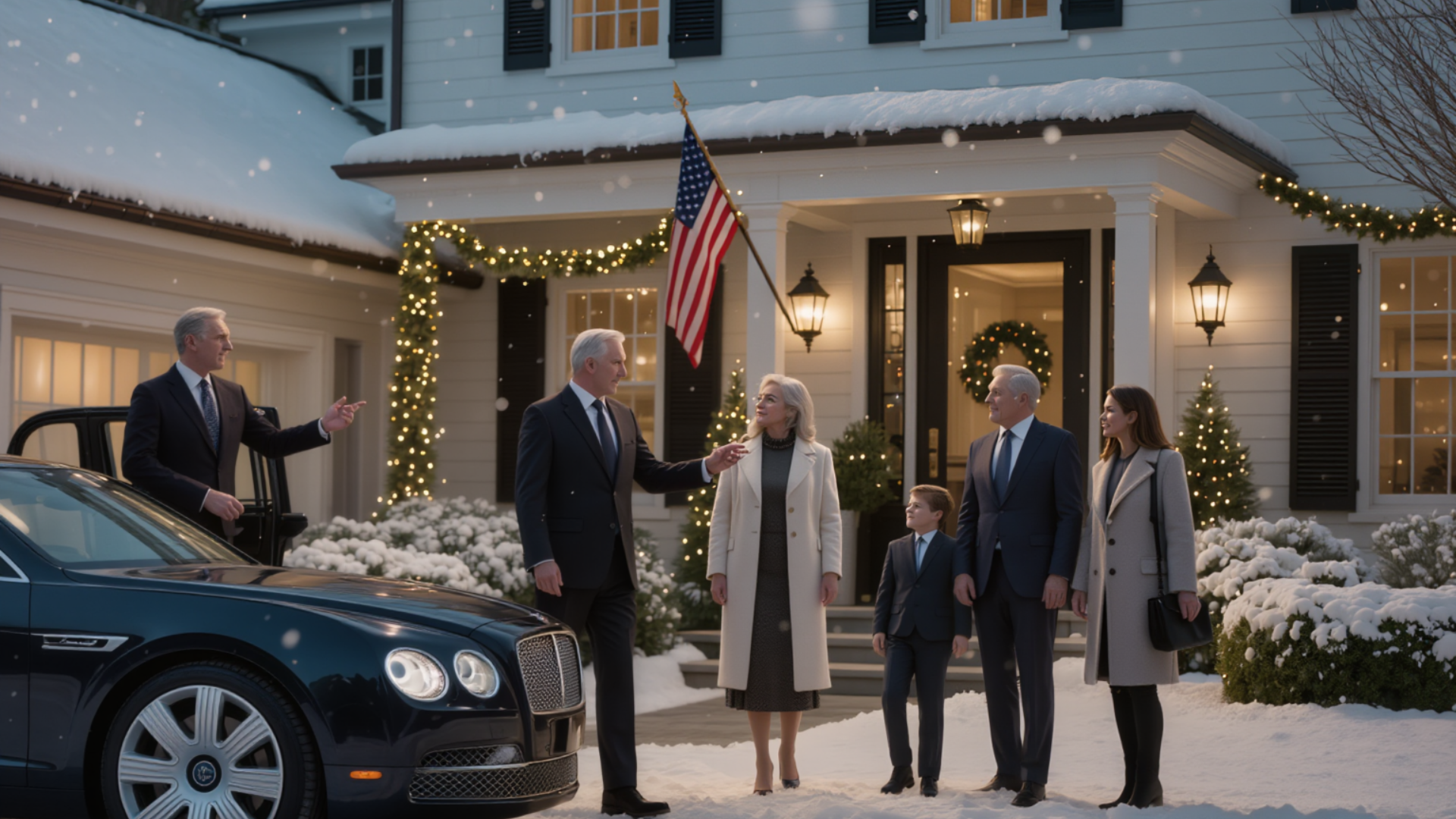 At the Christmas party, my ex-husband looked me straight in the eye and scoffed, ‘You replaced me with… a janitor?’ My kids laughed along. I stood up, ready to leave, when my fiancé pulled up in his brand-new Bentley, walked in calmly, motioned toward my ex, and said just three words