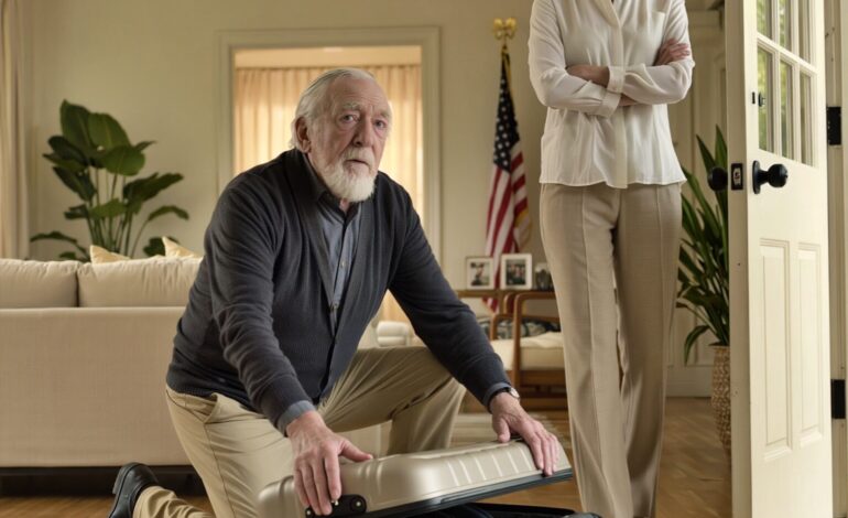 At my son’s funeral, my daughter-in-law looked at me and said, “Dad, don’t cry anymore. I want you to pack your things and move out within 30 days.” I nodded, packed my luggage, and left. The next morning, a special guest… appeared in front of her house.