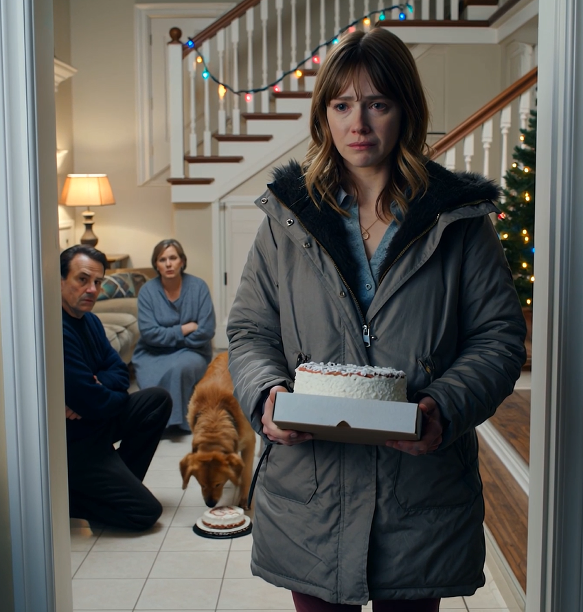 I walked into my parents’ house with a homemade cake. My dad looked at me and said, “Don’t cause drama — just leave it and go.” Mom took the cake from me, laughed, and set it on the floor for the dog. “At least he’ll enjoy it,” she said. I just left. That night, I emptied our joint account. The next day, when they saw the empty balance…