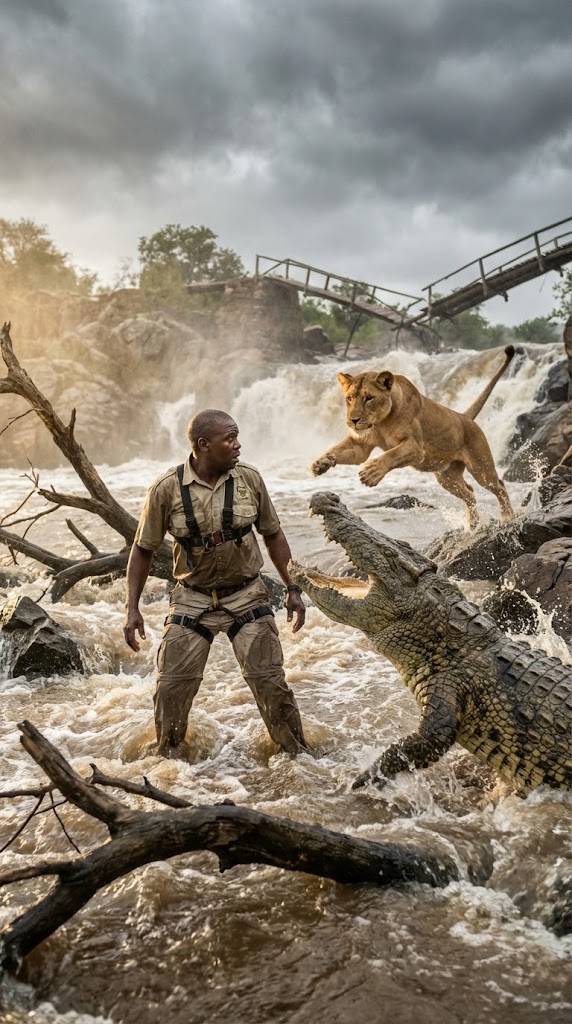 THE DAY A LIONESS JUMPED BETWEEN ME AND A CROCODILE