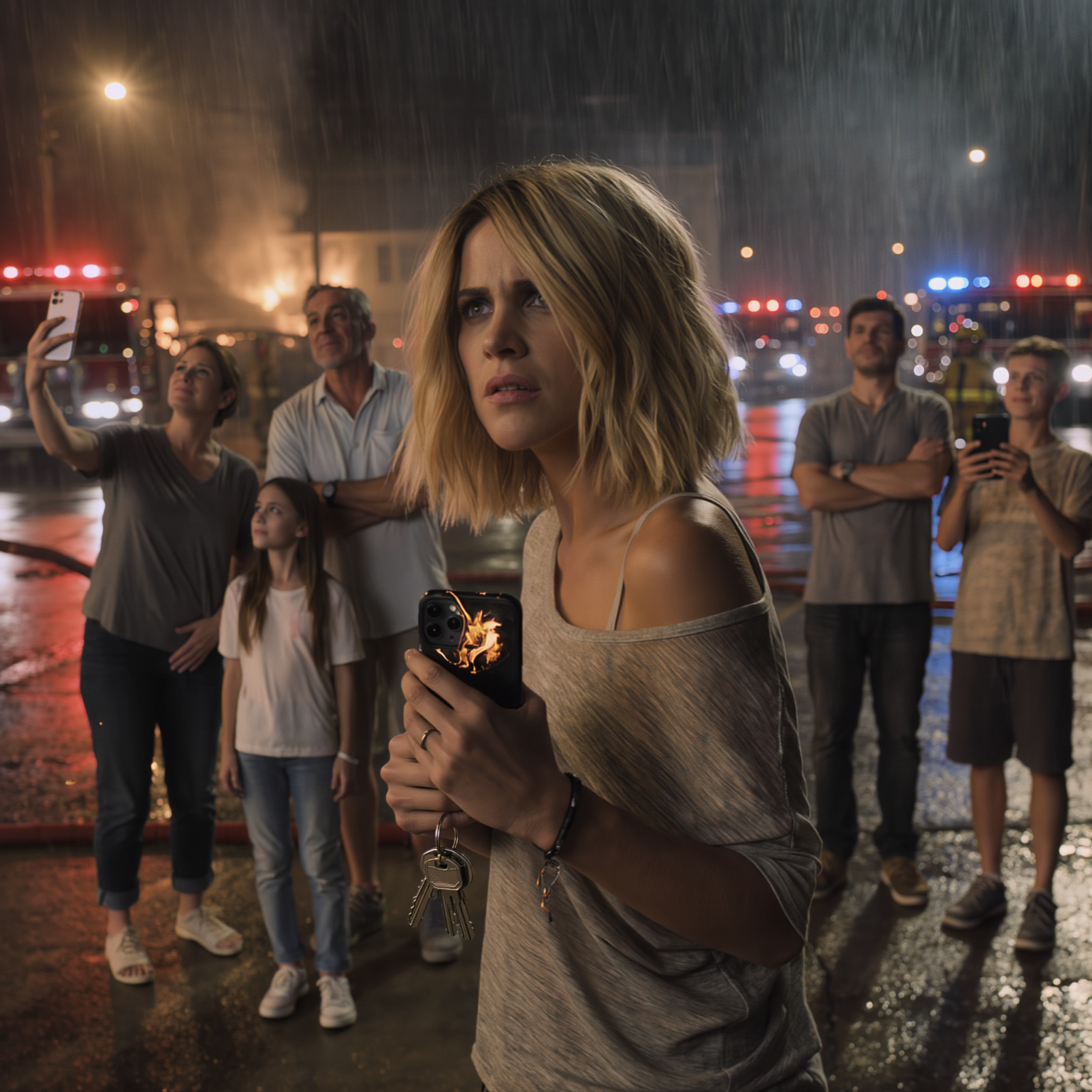 My house burned to the ground, and my whole family showed up… not to help, but to laugh & take selfies — my mom smirked: “that’s karma,” my dad snapped: “you brought it on yourself” — they called me “cursed,” i didn’t cry… i just turned around and walked away, and one year later, what they lost wasn’t money…