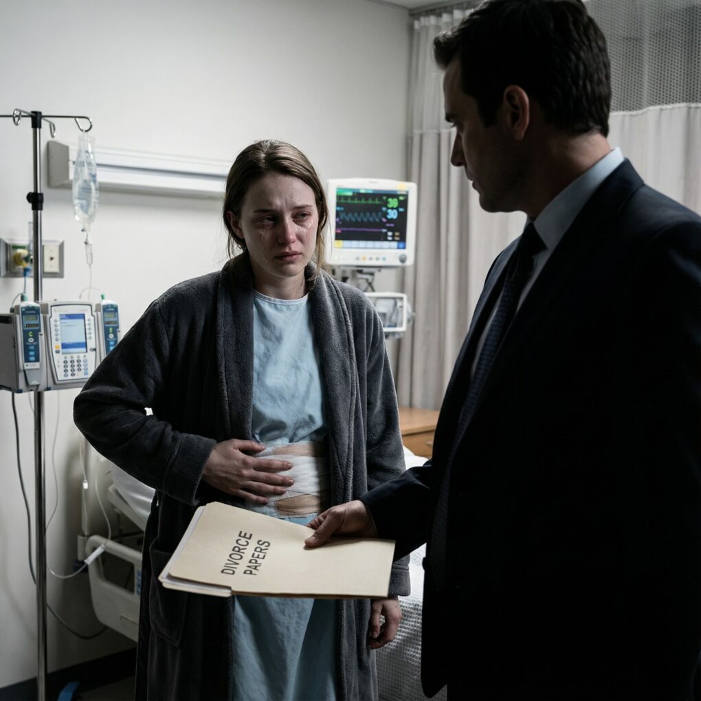 While my husband was dying, I donated my kidney without hesitation. I woke up stitched, bleeding, and alone. three weeks later, while I was still changing my bandages, he threw the divorce papers in my face and said, “gratitude isn’t love.” he left with my organ and my future. he thought the surgery saved him. he didn’t realize it was the moment his life started to fall apart.