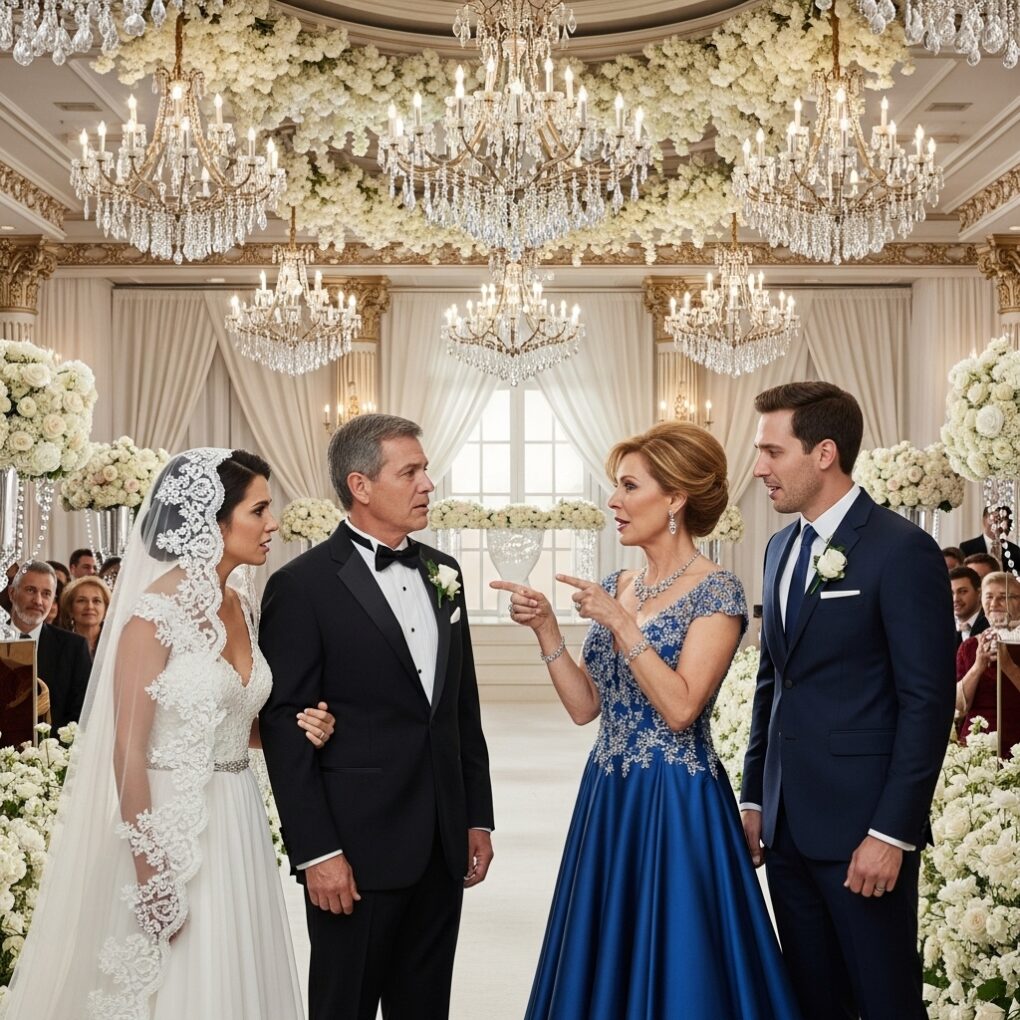 In the middle of my daughter’s lavish wedding, the groom’s mother pointed at me and laughed loudly. “Look at him! A failure man who couldn’t even give his daughter a proper dowry!” My throat tightened, my eyes burned—but before I could speak, my daughter tore off her wedding veil, her voice shaking with fury. “I’m done! I’m not marrying into this family! Dad, we’re going home!”