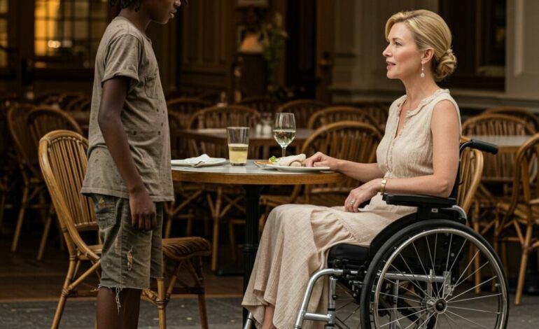 The poor black boy asked the paralyzed millionaire: “Can I cure you in exchange for that leftover food?” She smiled – and then everything changed…