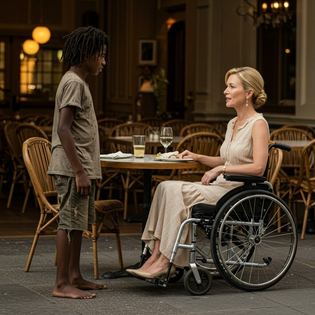 The poor black boy asked the paralyzed millionaire: “Can I cure you in exchange for that leftover food?” She smiled – and then everything changed…
