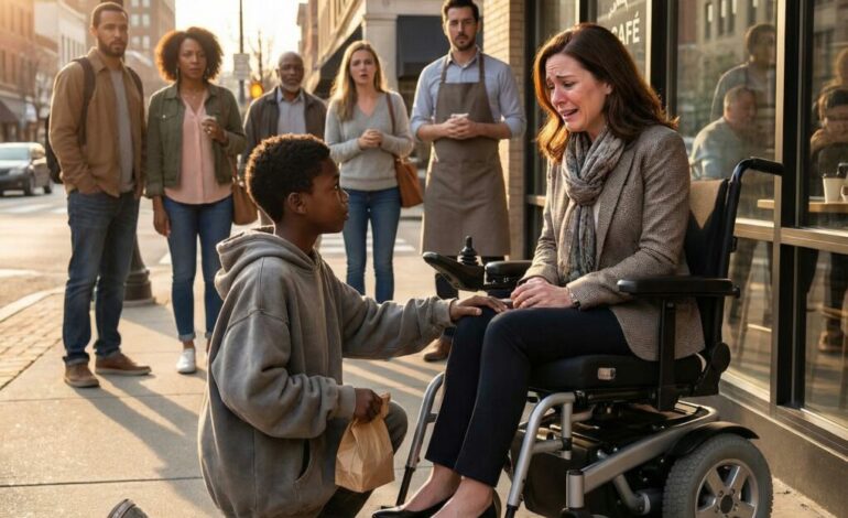 The poor black boy asked the paralyzed millionaire: “Can I cure you in exchange for that leftover food?” She smiled – and then everything changed…