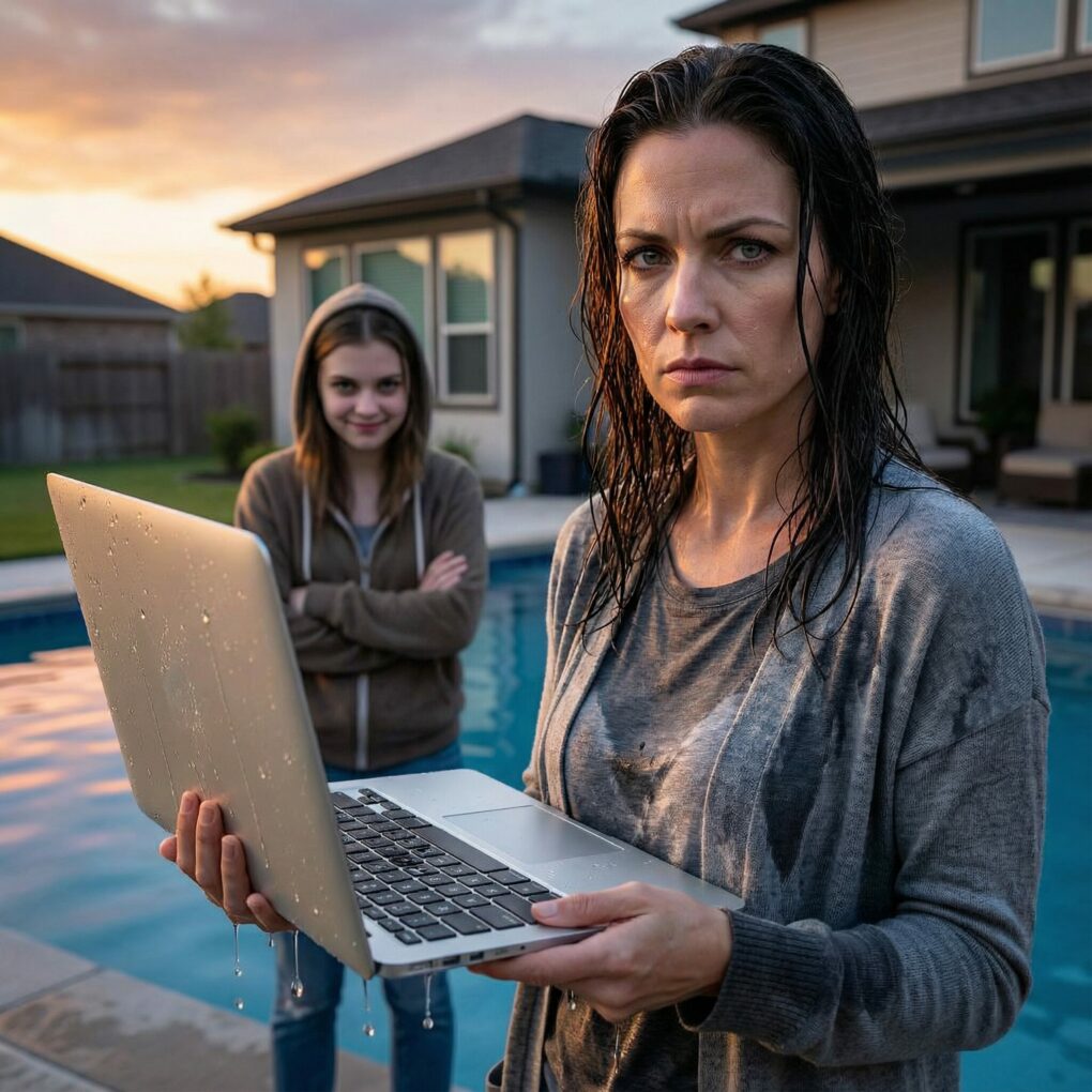 I refused to lend my sister $20,000, so she hurled my laptop straight into the swimming pool, then smiled and said, “Oops, my hand slipped.” And my parents? “It was just an accident.” They had no idea that laptop was my entire career. I didn’t cry, I didn’t argue. That night, I locked everything down. At 6:15 the next morning, she woke up to having nothing left. And that was only the beginning…