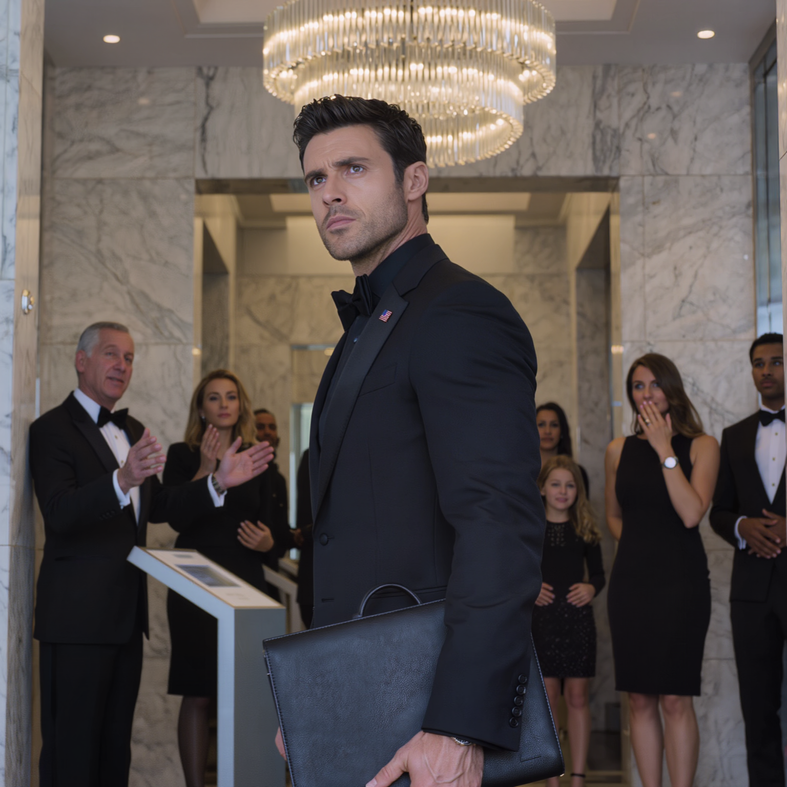 The invitation said: “Black-tie executive reception. Regrets only.”… my dad added a spine-chilling line: “If you come, I’ll only regret it.”… I replied with exactly one word… that night he walked toward the Platinum Lounge and got stopped: “Sir, this section is reserved for the OWNER’s guests only.”… he growled: “Who’s the owner?”… the guard just smiled…