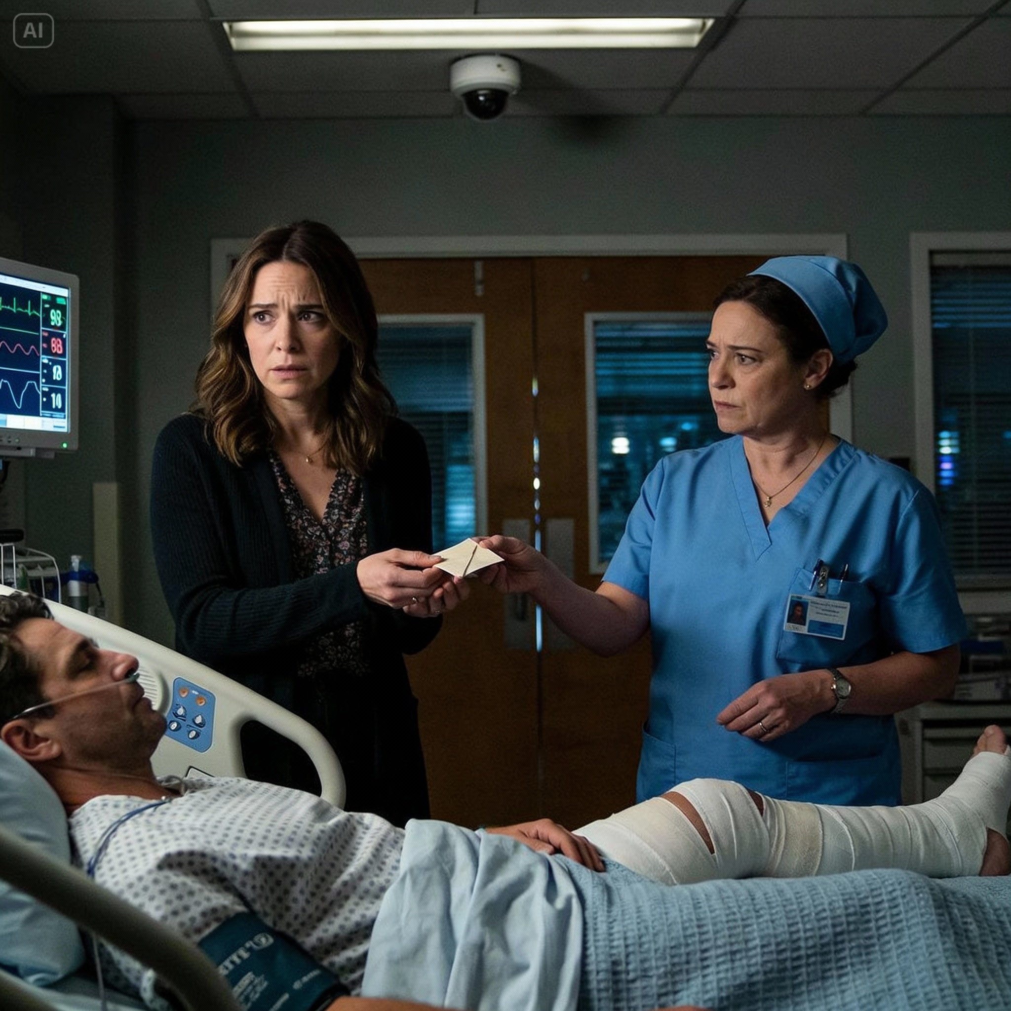 I went to the hospital every day to take care of my husband after his injury. One night, as he slept peacefully, the head nurse passed by and secretly placed a folded paper into my hand. She didn’t explain anything.