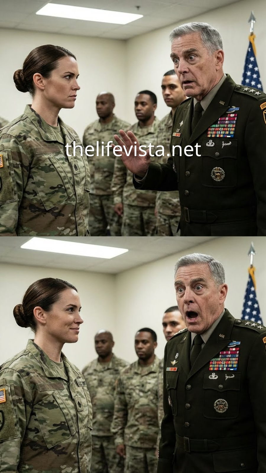 She refused to salute the general. Then she leaned in and whispered something that froze the entire base.