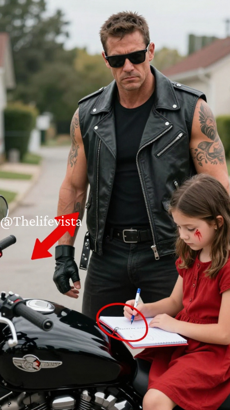 A young girl slipped a message onto a Hells Angels member’s motorcycle — and the words he discovered rendered him utterly stunned.