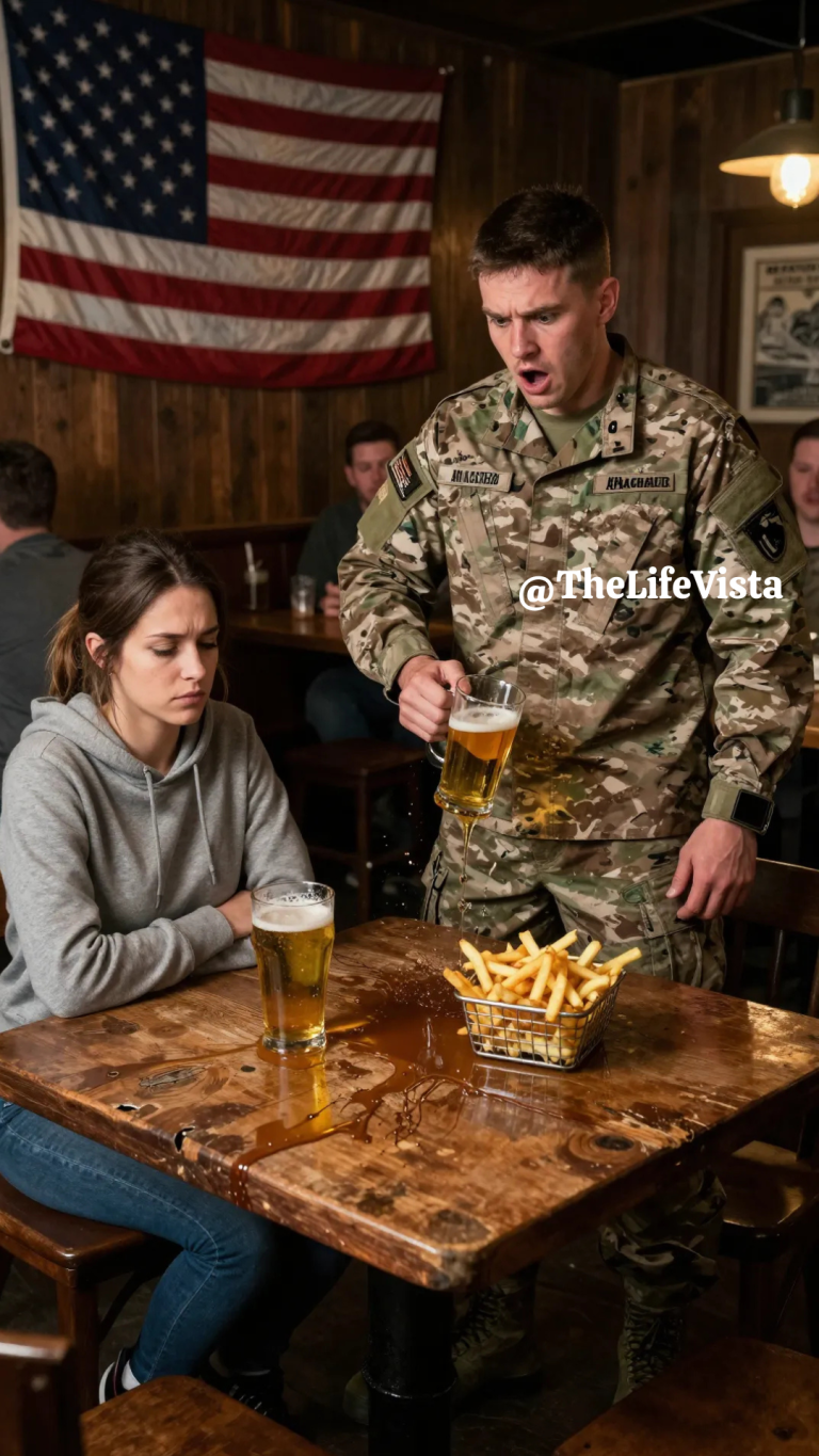 In a Naval Town Where Respect Costs More Than Medals, a Commander’s Quiet Test Began in a Forgotten Bar With a Spilled Beer, and Four Cocky Marines Didn’t Realize the Only Witness Was the One Deciding Their Future