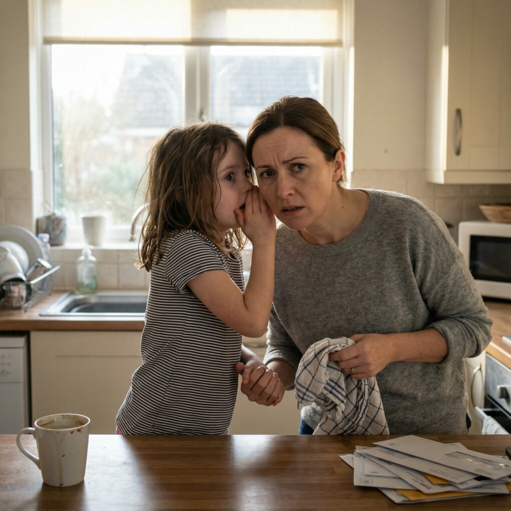 Just after my husband left for a business trip, my six-year-old daughter ran up to me and whispered, “Mom… we need to go far away. Right now.” Confused, I asked, “What’s going on?” She was shaking as she answered, “There’s no time. We have to get out of the house right now.” I grabbed our things and reached for the doorknob when suddenly… it happened.