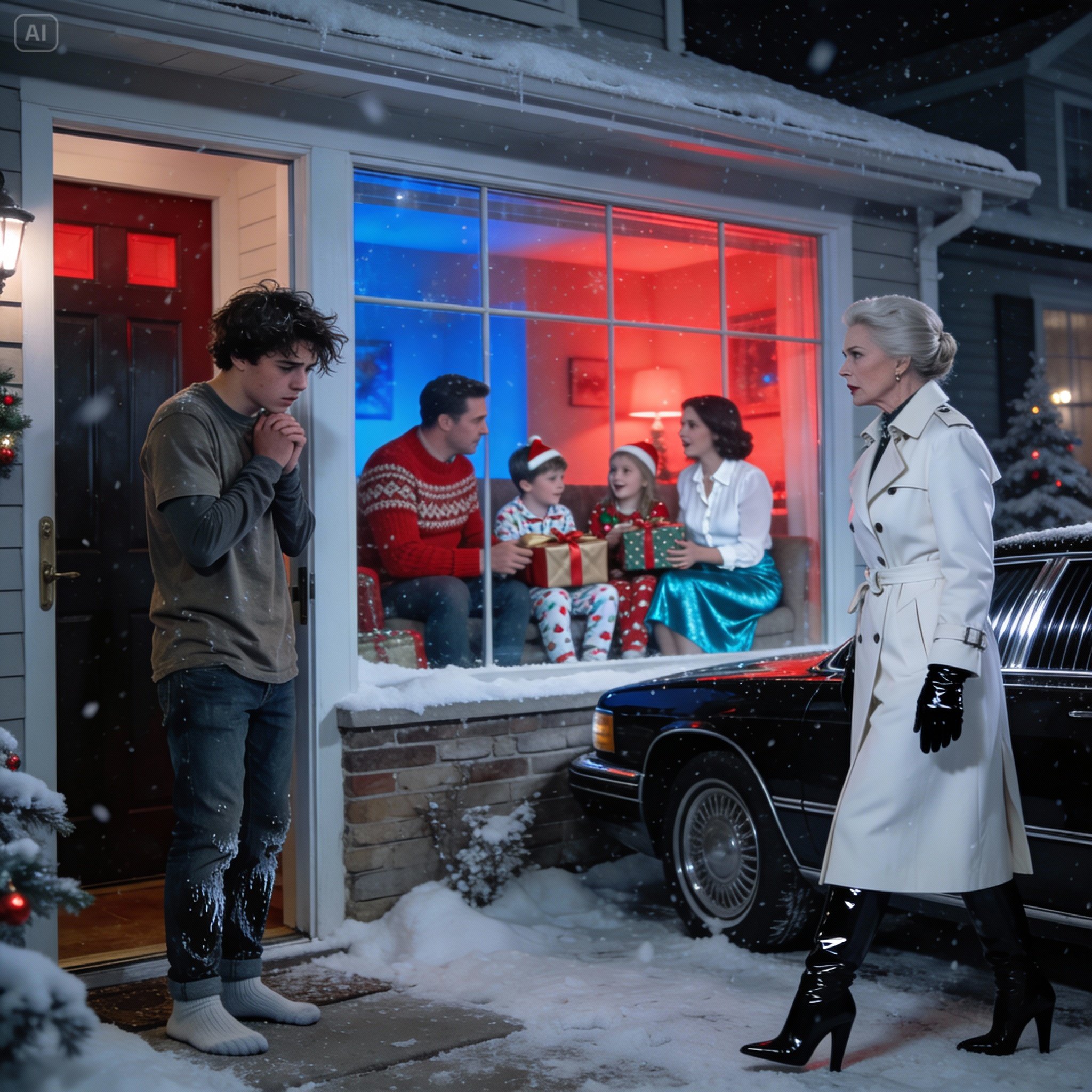 My father threw me out into the snow with no coat on Christmas Eve. An hour later, my grandmother’s limo pulled up — she looked at me, then the house, and told her driver: ‘Demolish it.’