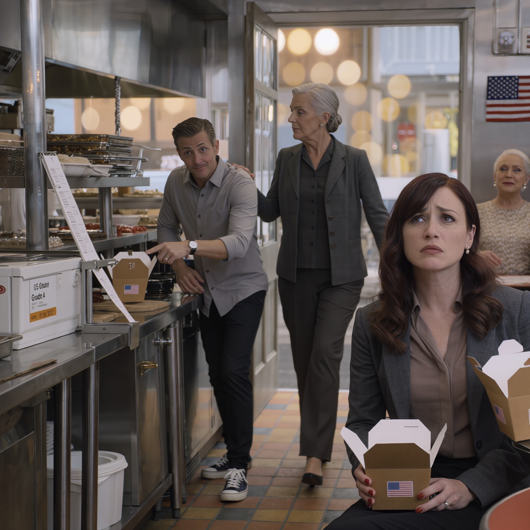 I went to my son-in-law’s restaurant—the place where he promised my daughter a job. In the kitchen, I saw her quietly eating leftovers from a takeout box, eyes down like she was trying to disappear. He smirked and said, “I’m not hiring her. She should be grateful for what she gets.” My daughter’s face crumpled and she turned away. I didn’t raise my voice. I took her to the best restaurant in town, let her order anything she wanted, and watched the color come back to her cheeks. Then I stepped outside and called my brother, “Remember that favor you owe me? It’s time.”