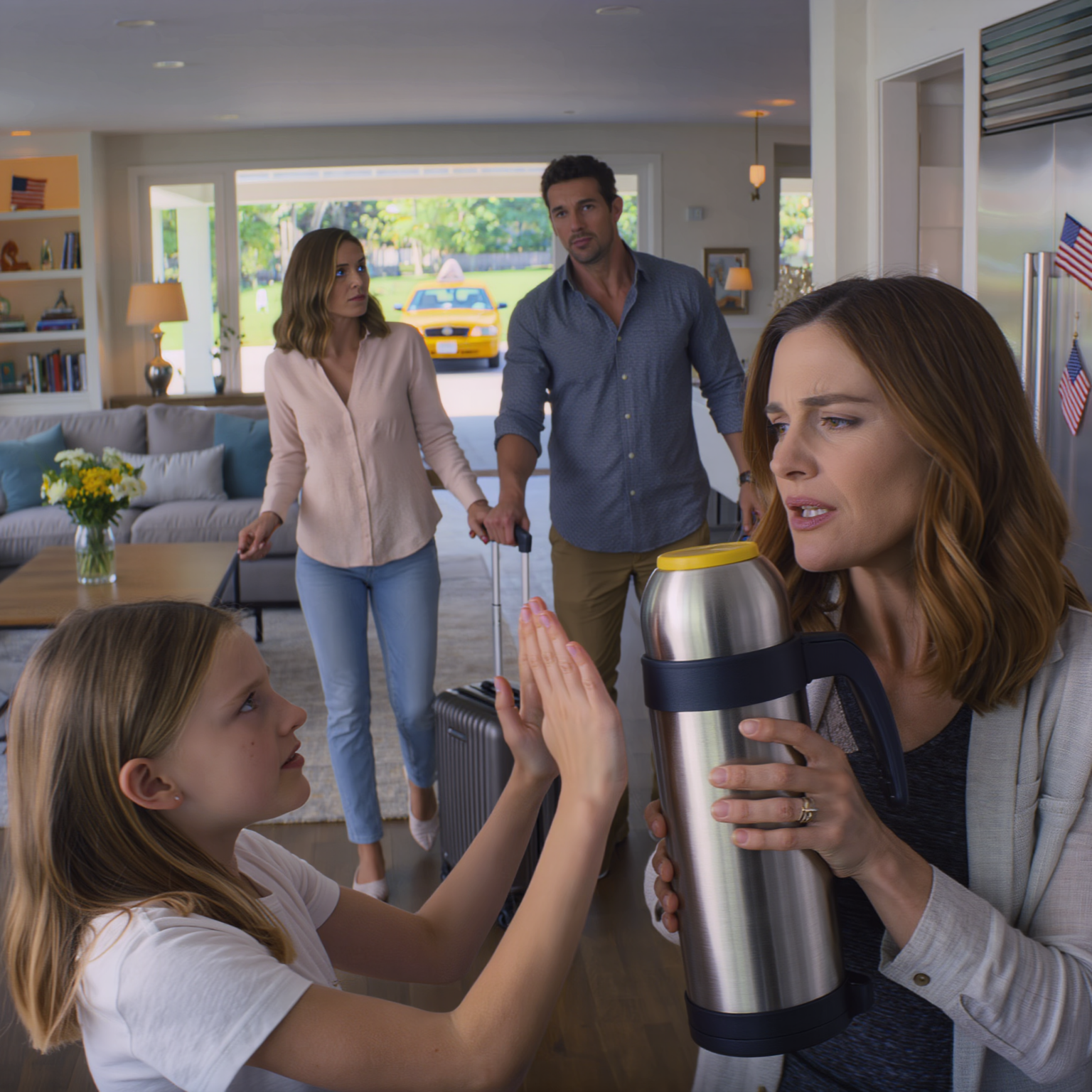 Five minutes after my sister’s taxi pulled away, my niece, eight years old and “mute” for years, lifted her chin and spoke in a voice so clear it hurt. “Aunt Lisa, don’t drink the tea Mom made.” I was still holding the thermos, still smiling like the babysitter, still thinking about cartoons and snacks. Then she added, “She planned something bad,” and the word planned cracked my world in half.