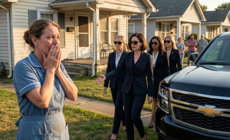 For nearly a decade, a small-town waitress secretly fed four orphaned sisters out of her own pocket. She never expected anything in return—until twelve years later, a black SUV stopped in front of her home… and the women who stepped out changed her life forever.