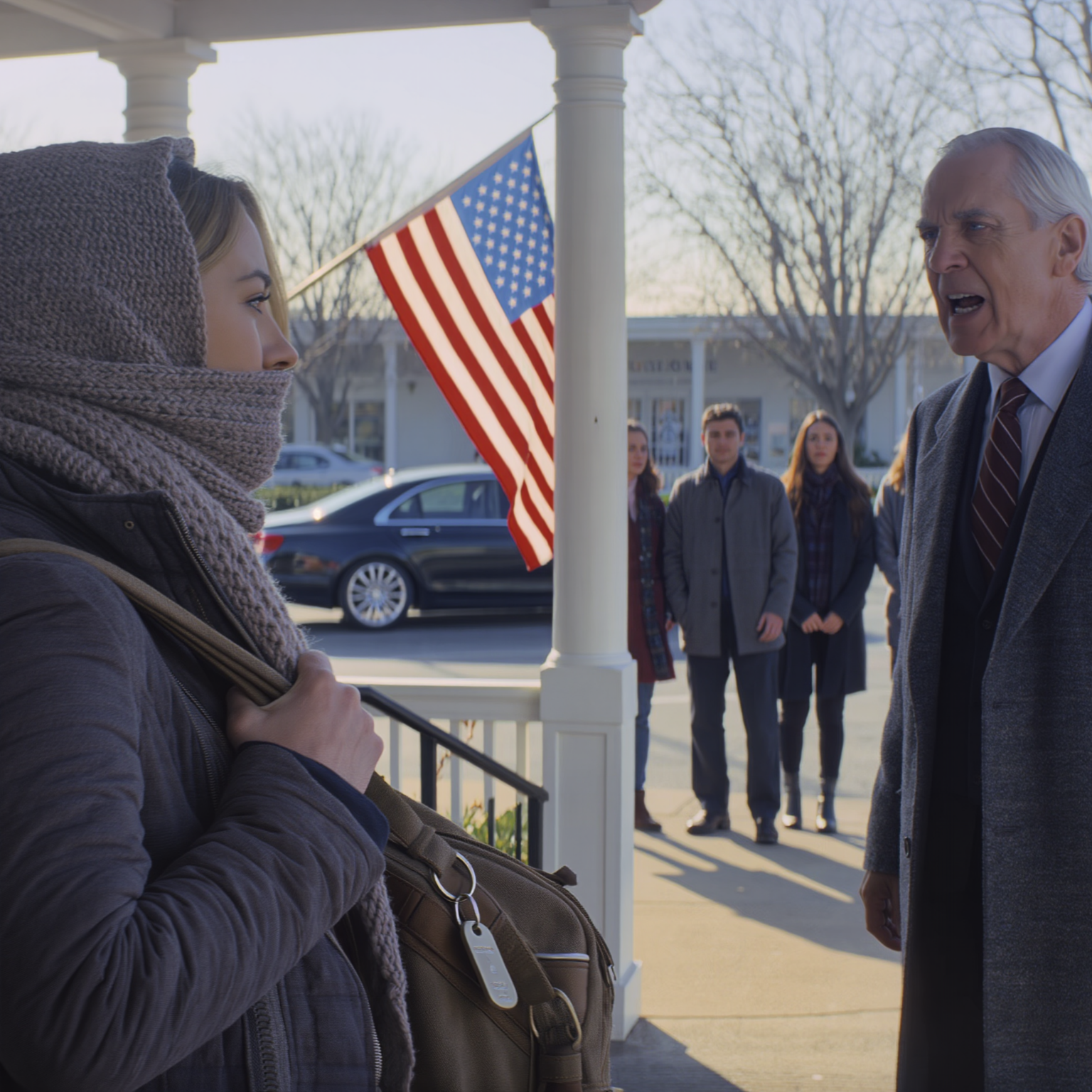 My billionaire grandfather caught me going in and out of St. Mary’s shelter for homeless college students and barked, “Why aren’t you living in the house I gave you?” I went numb—I’d never even seen the keys. My mom panicked: “I was going to tell you today… but I gave that place to Ashley, she needs it more.” My grandfather looked at me, then made a call. In less than 30 minutes, police sirens were already roaring down the street…