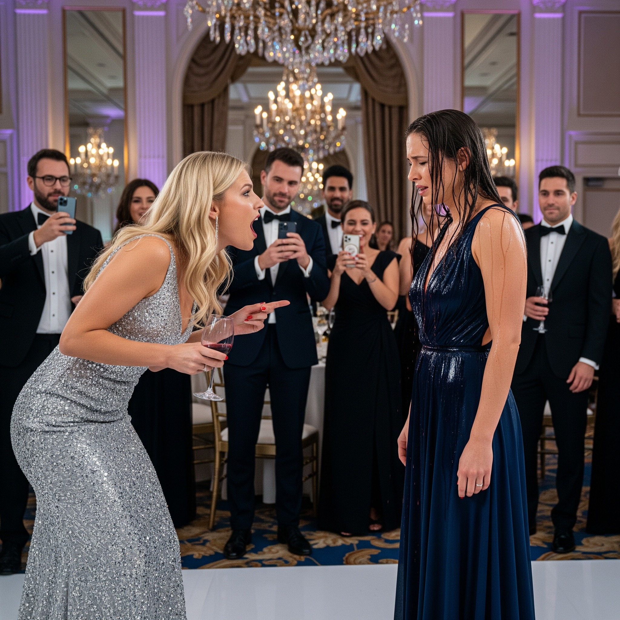 My High School Bully Poured Wine on Me at Our Reunion—But Just as Everyone Laughed, Her Husband Burst In Screaming She Stole $200K and Her “Designer” Bag Was Fake