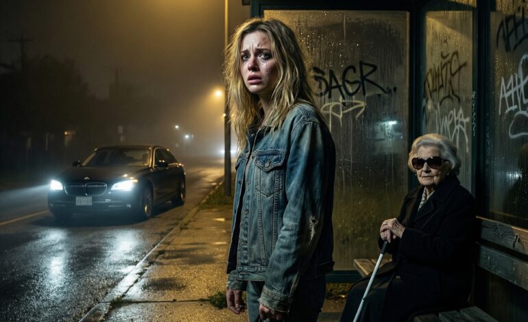 after an argument, my husband kicked me out and left me at a bus stop outside the city with no money. i was about to walk the 25 kilometers back when an elderly blind woman, who had been sleeping on a bench, whispered: “pretend to be my granddaughter. my personal driver will be here soon, and your husband will regret abandoning you next to the richest woman in the city…”