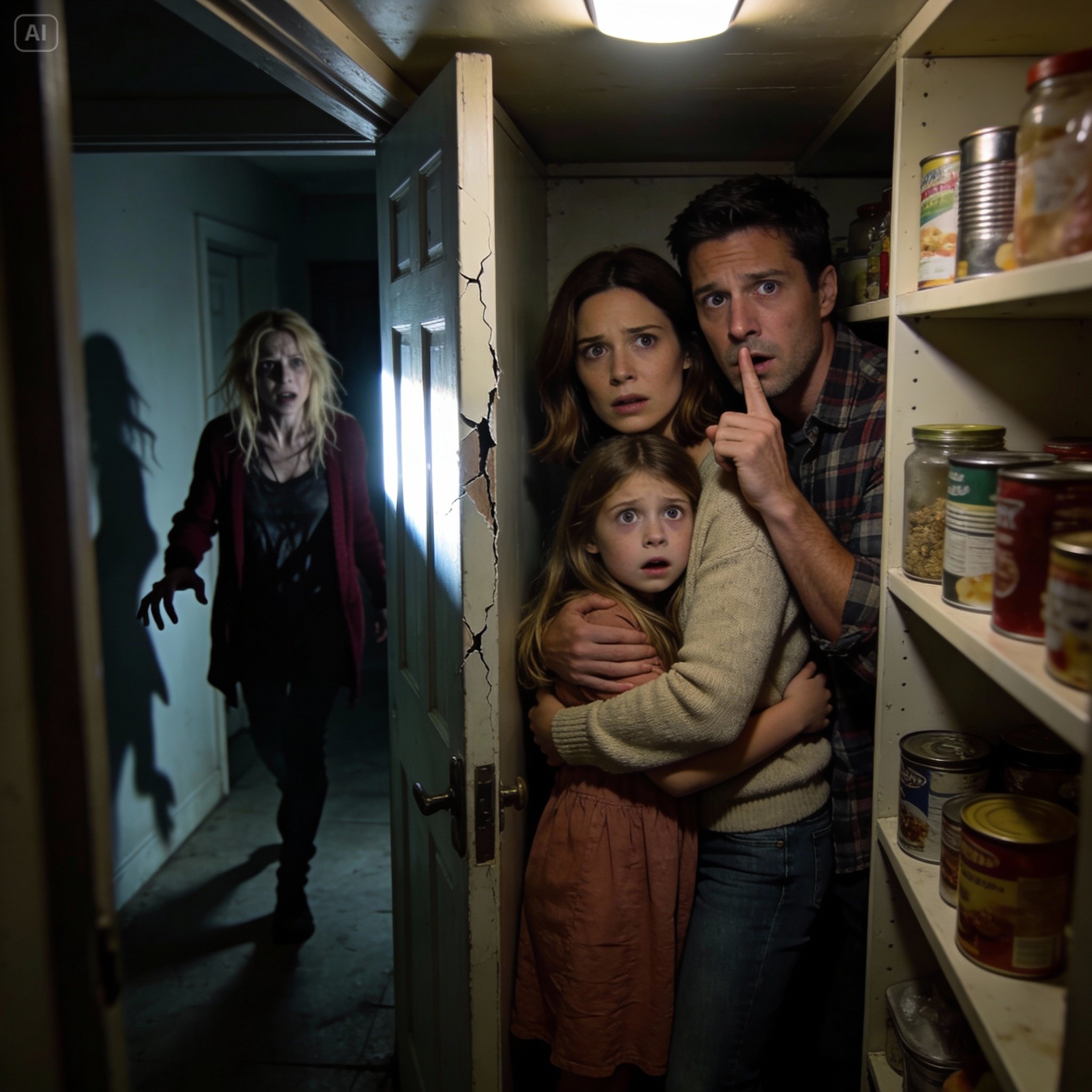 My husband suddenly shoved me and our little girl into a dark pantry on Thanksgiving, telling us to stay silent as his sister walked through the house calling Lily “my daughter,” and in that terrifying moment I realized something was deeply wrong—and the truth we discovered later still haunts me.