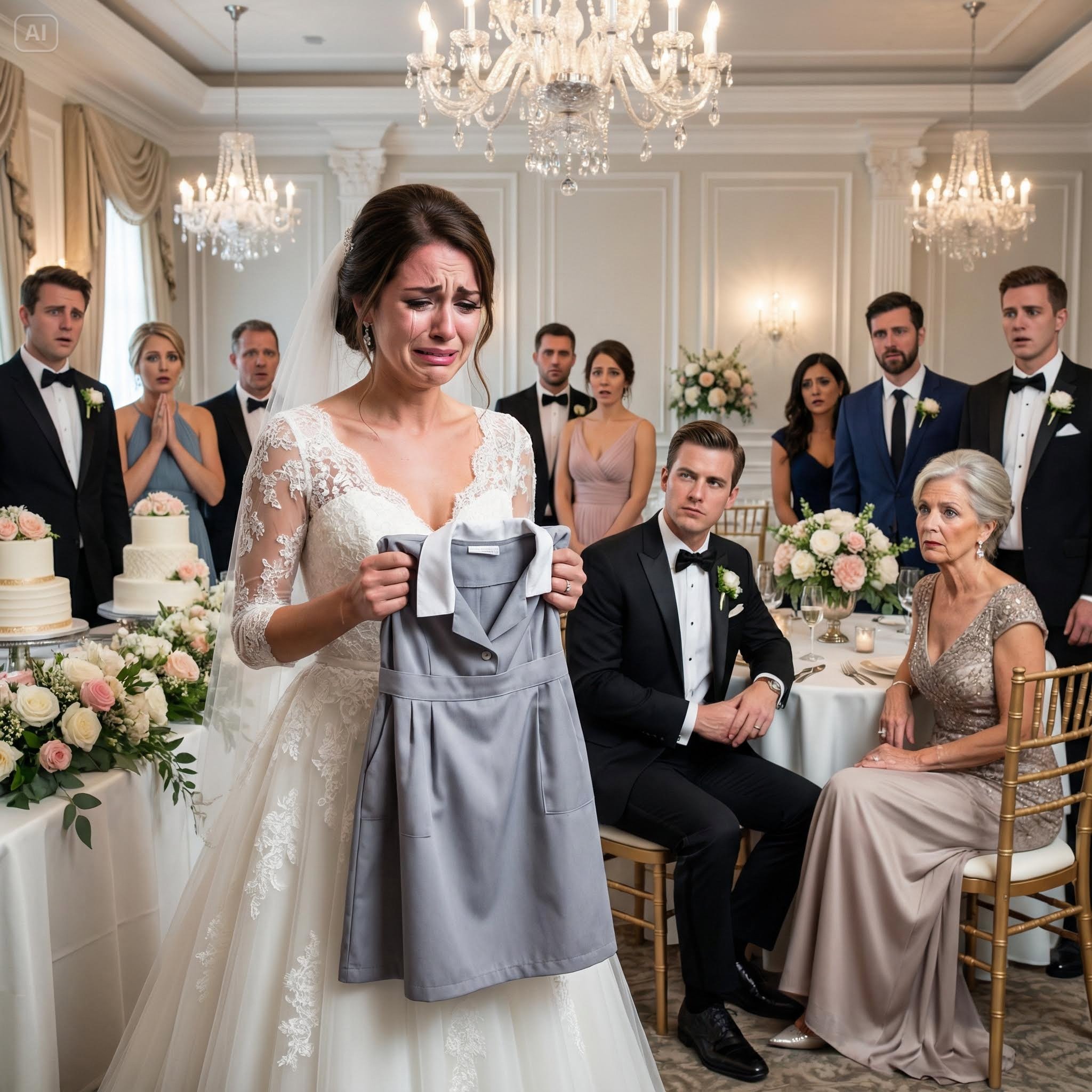 At my daughter’s wedding, her mother-in-law presented her with a gift box. When my daughter opened it, she found a housekeeping uniform inside. My son-in-law grinned and commented, “Just what she’ll need at home.” My daughter’s eyes filled with tears, and she began to tremble. I rose quietly from my seat and said, “Now, let’s see the gift I have for you.” As my daughter opened my box, the expressions on their faces turned to utter shock.