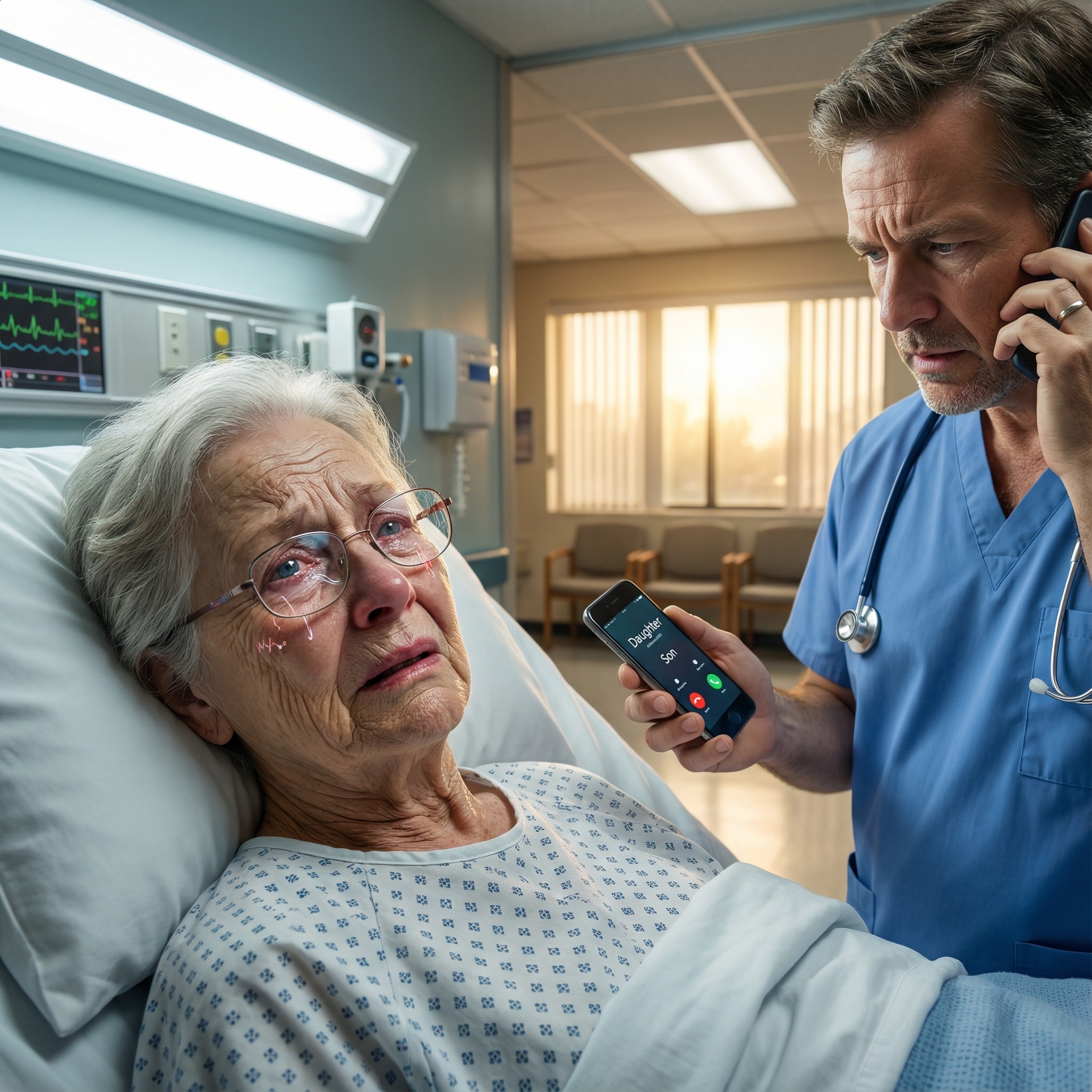 “AT 3 AM, I ASKED MY CHILDREN TO TAKE ME TO THE HOSPITAL. I COULD BARELY STAND. THEY YAWNED AND SAID: ‘MOM, CALL AN UBER. WE HAVE WORK TOMORROW.’ I WENT ALONE. NO ONE SHOWED UP. SIX HOURS LATER, WHILE I WAS STILL IN THE ER, THE DOCTOR TOOK MY PHONE AND CALLED THEM. WHEN THEY ANSWERED, THEY STARTED SCREAMING.”