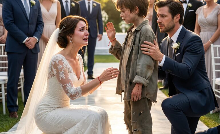 Asking for food at a grand wedding, a young boy froze when he realized the bride was his missing mother. What the groom did next left the entire room in tears.