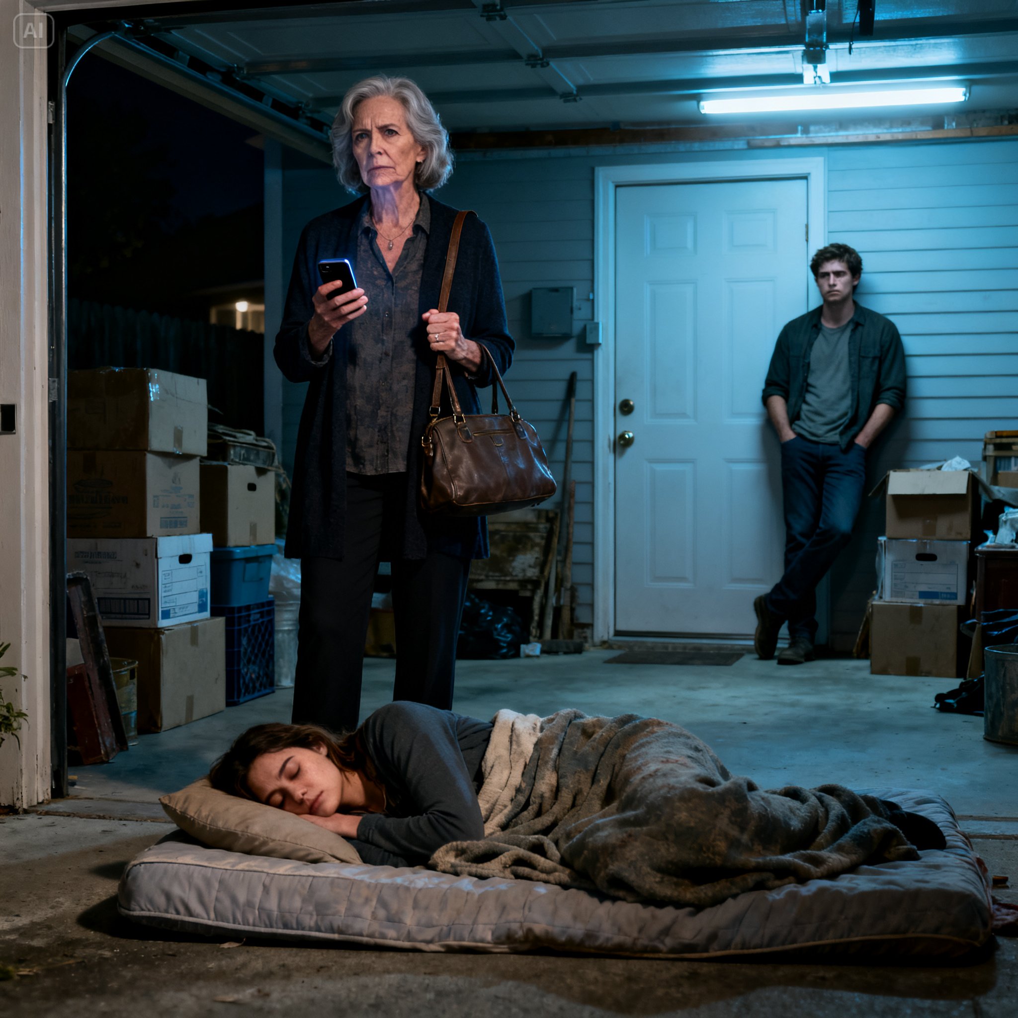 My son made his wife sleep on a mattress in the garage and told me it was “his house.” I quietly picked up my phone and let him believe that lie.