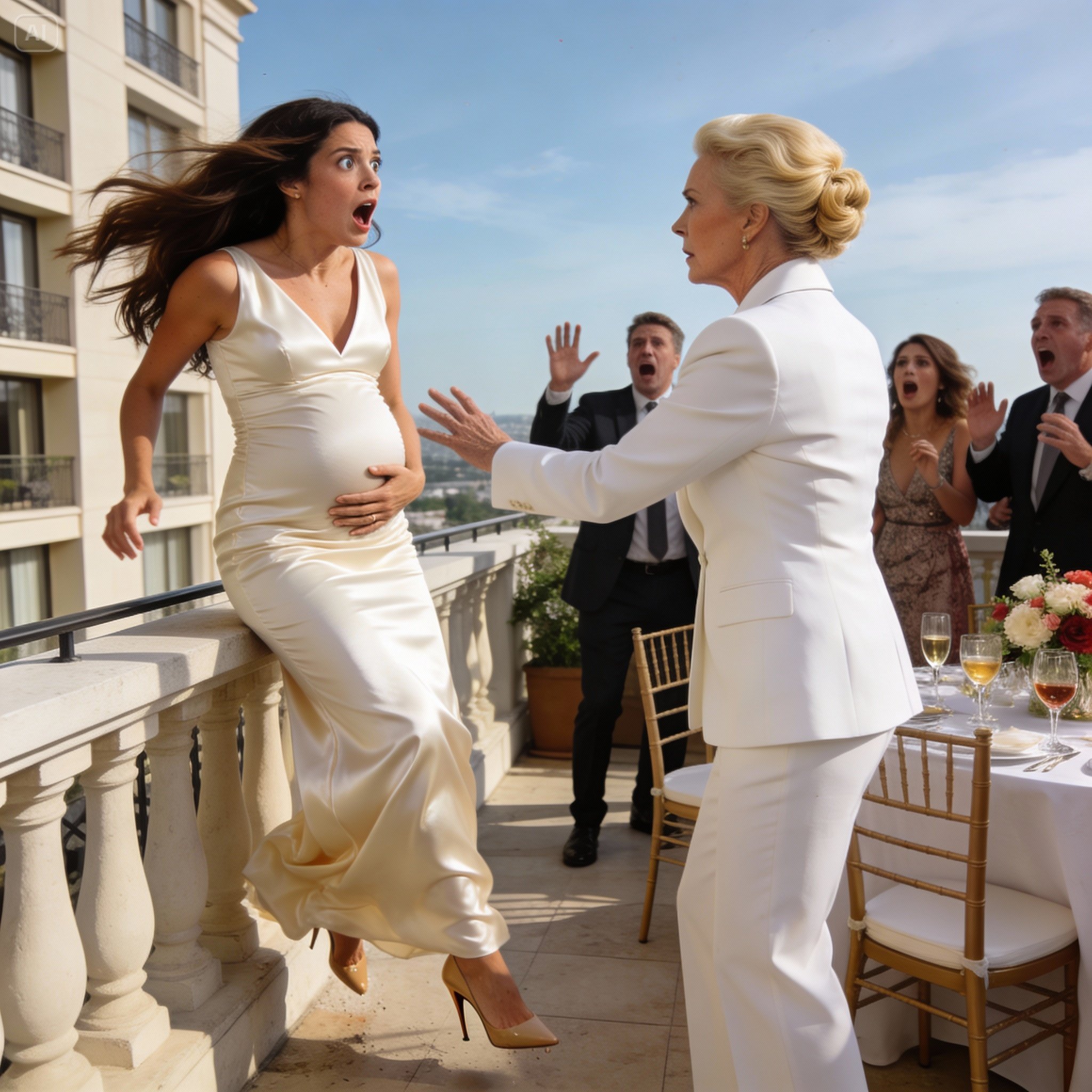 Told my mother-in-law I was pregnant during a family dinner. She accused me of faking it for money—then pushed me off a hotel terrace to “expose the lie.” But at the hospital, the truth stunned everyone…