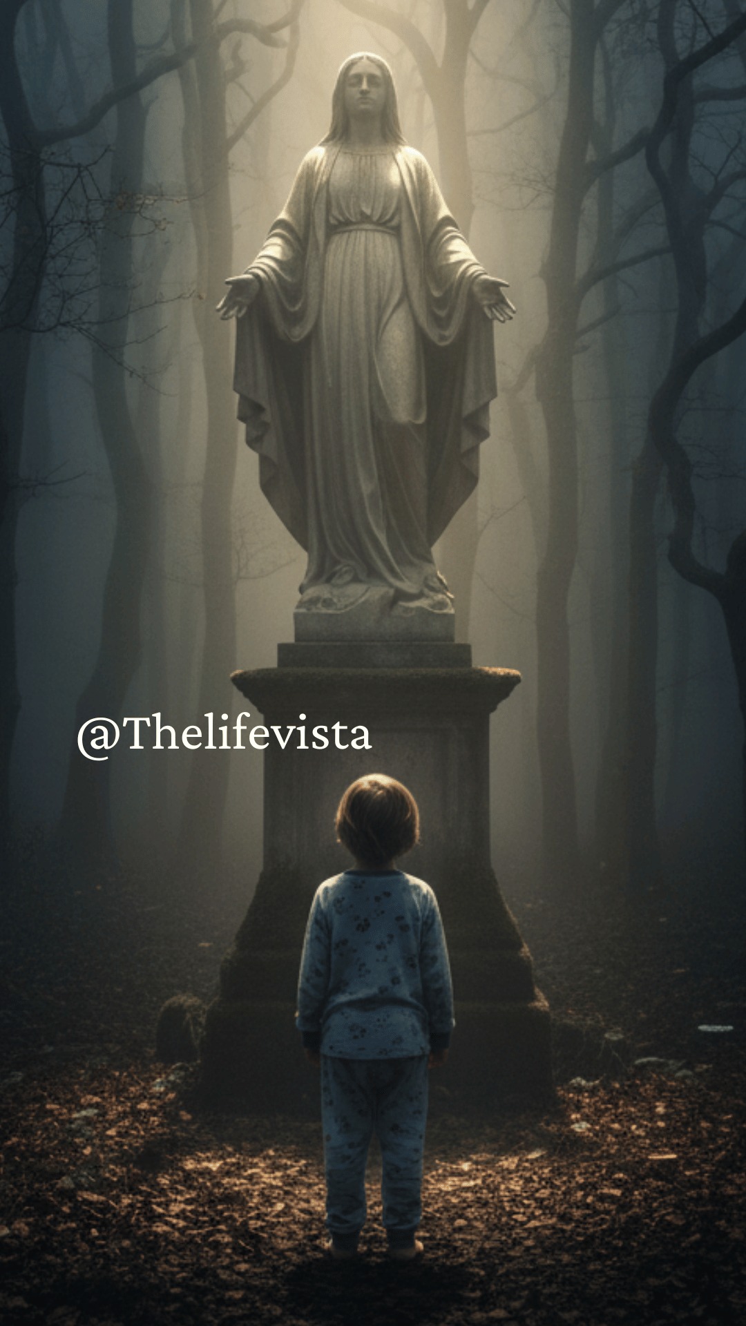 Our son’s habit of whispering to the backyard statue used to make me smile. That was until the day he quietly said, “Mom, the lady in blue told me your medicine is dangerous.” And in that moment, everything in my life stopped making sense.