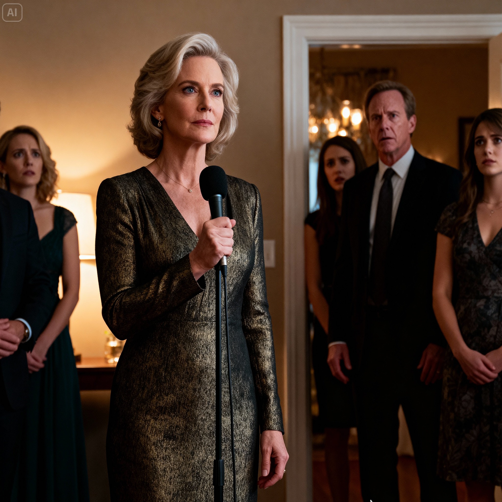 On our wedding anniversary, my husband announced in front of all guests: ’25 years is enough. I want someone younger. I want you out of the apartment tomorrow!’ He forgot that the apartment was mine. I took the microphone and said something that left him speechless.