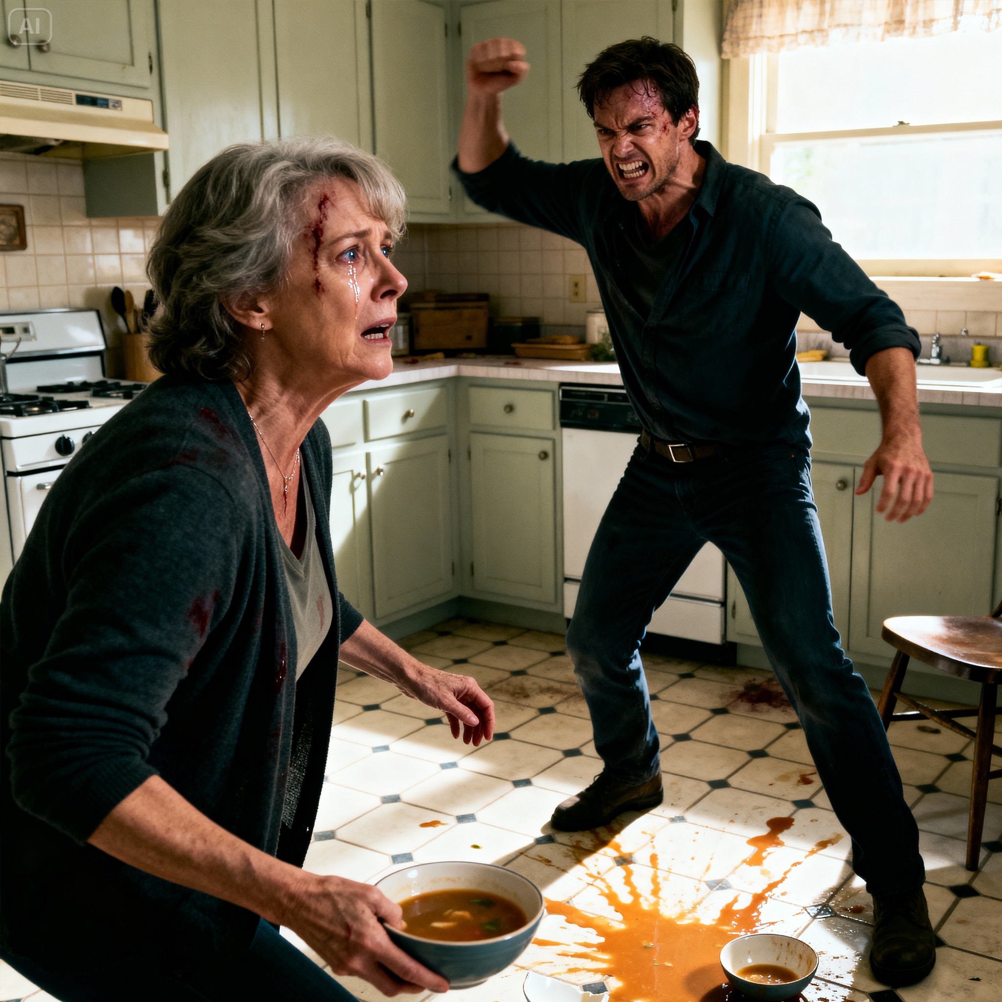 My son beat me up just because the soup wasn’t salted. The next morning he said: ‘My wife is coming for lunch, cover everything up and smile!’ Then he went to the office and when he entered his boss’s room, he turned as pale as chalk.