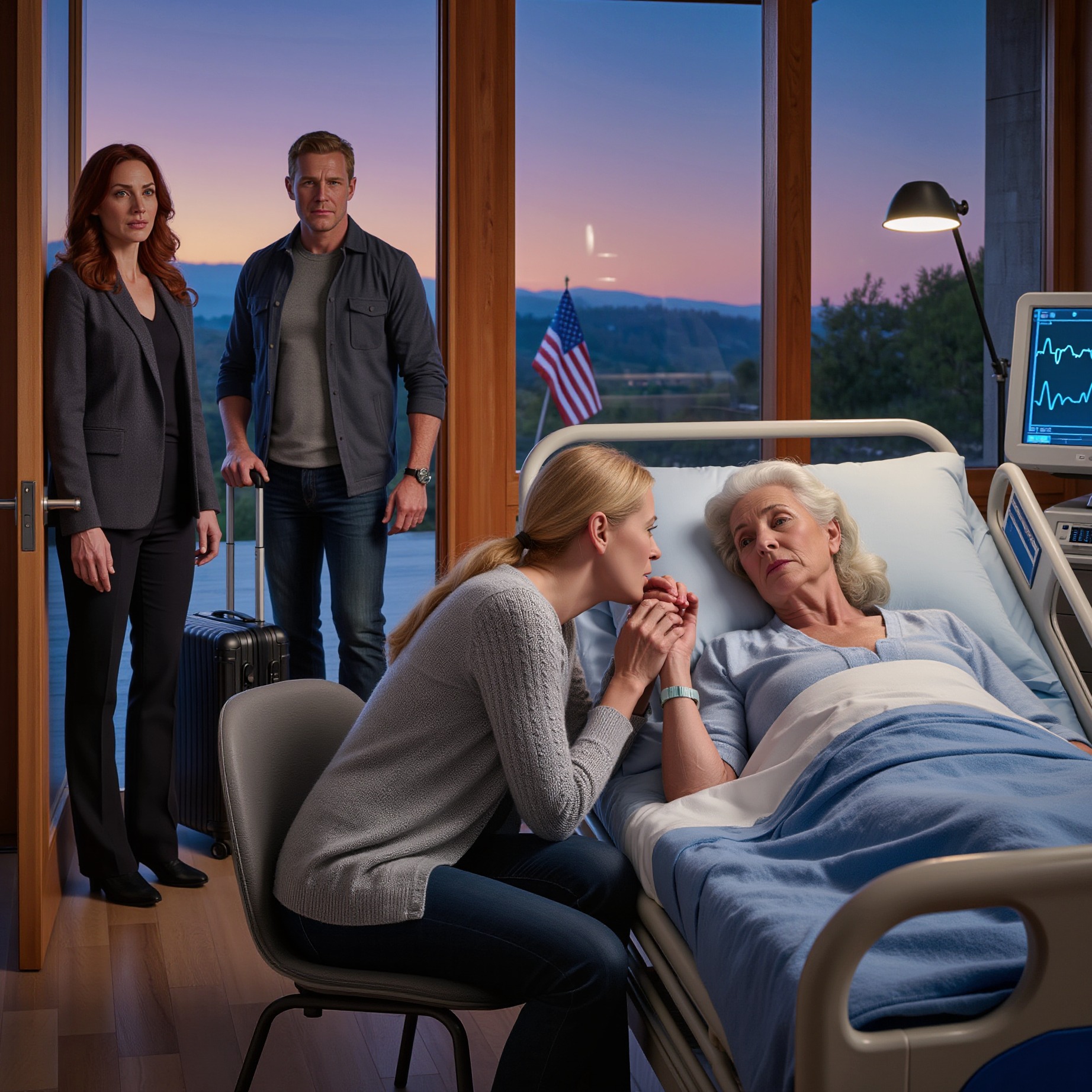 My son and daughter-in-law went on a trip and left me at home to care for her mother, who had been in a coma since a terrible accident. The moment they walked out the door, she opened her eyes and whispered a few words that sent ice through my veins. That night, I had only one way to survive.