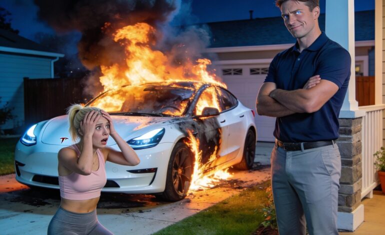 I warned her to stop charging her car with my power. She laughed. Then her Tesla went up in flames.