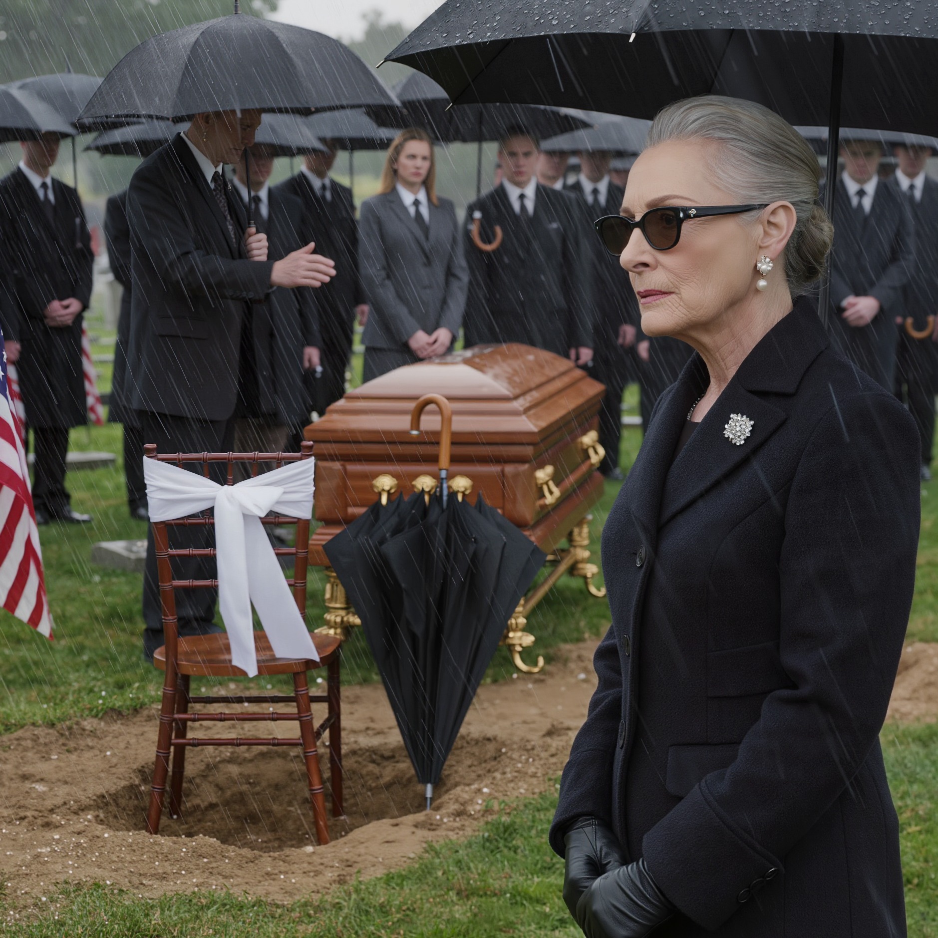 On the day of my husband’s funeral, my son chose to attend his wife’s birthday party instead. I stood beside the casket in the Chicago rain and understood—maybe for the first time—that I’d spent years protecting the wrong person. With one quiet move, I revoked his $1 billion inheritance… and left him a “gift” he would never forget.