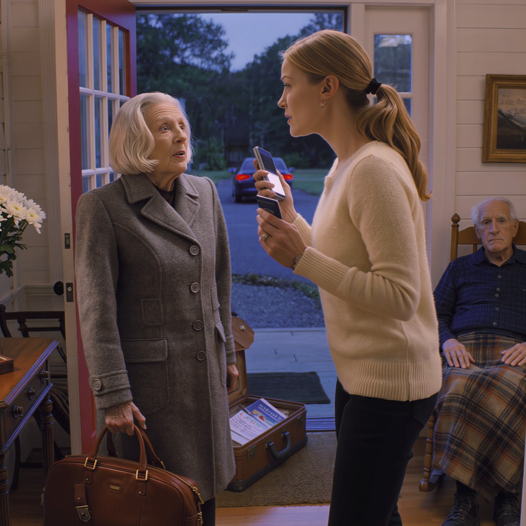 I Came Home on Thanksgiving. The House Was Empty—Only My Daughter-in-Law’s Stepfather Sat Rocking in a Chair. On the Table Was a Note: “Our Family Went on a Cruise. Please Take Care of Him for Us.” The Old Man Opened One Eye and Said, “Shall We Begin?” I Only Nodded. Four Days Later, My Daughter-in-Law Was Begging…