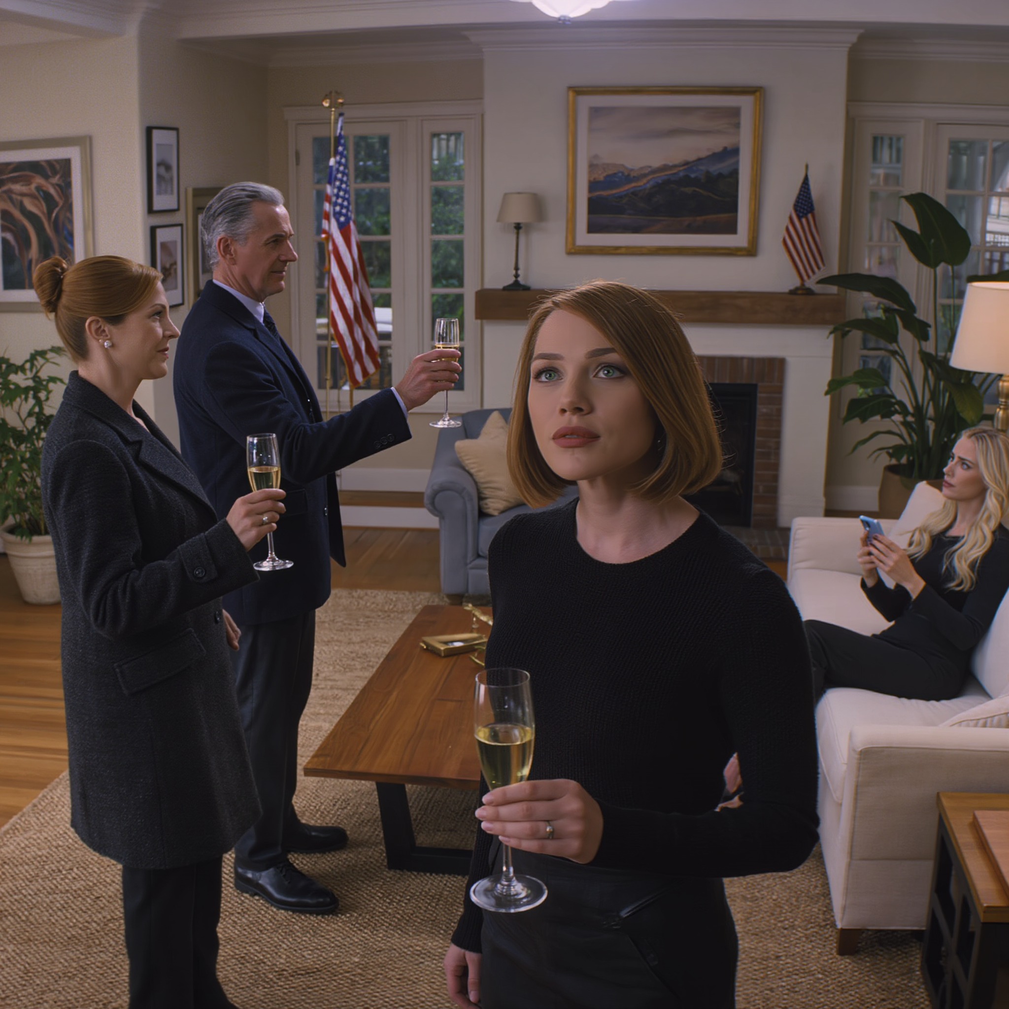 On New Year’s Eve in our Texas suburb, Mom raised her champagne flute and announced I’d cover my sister’s rent—“she’s too stressed.” Dad added, “Say no, and don’t come back.” After eight years of quietly paying to keep the peace, I clinked my glass and said, “Then this is my last toast—and your last check.” The living room froze. By morning, my sister’s text revealed the rent demand was hiding something worse.