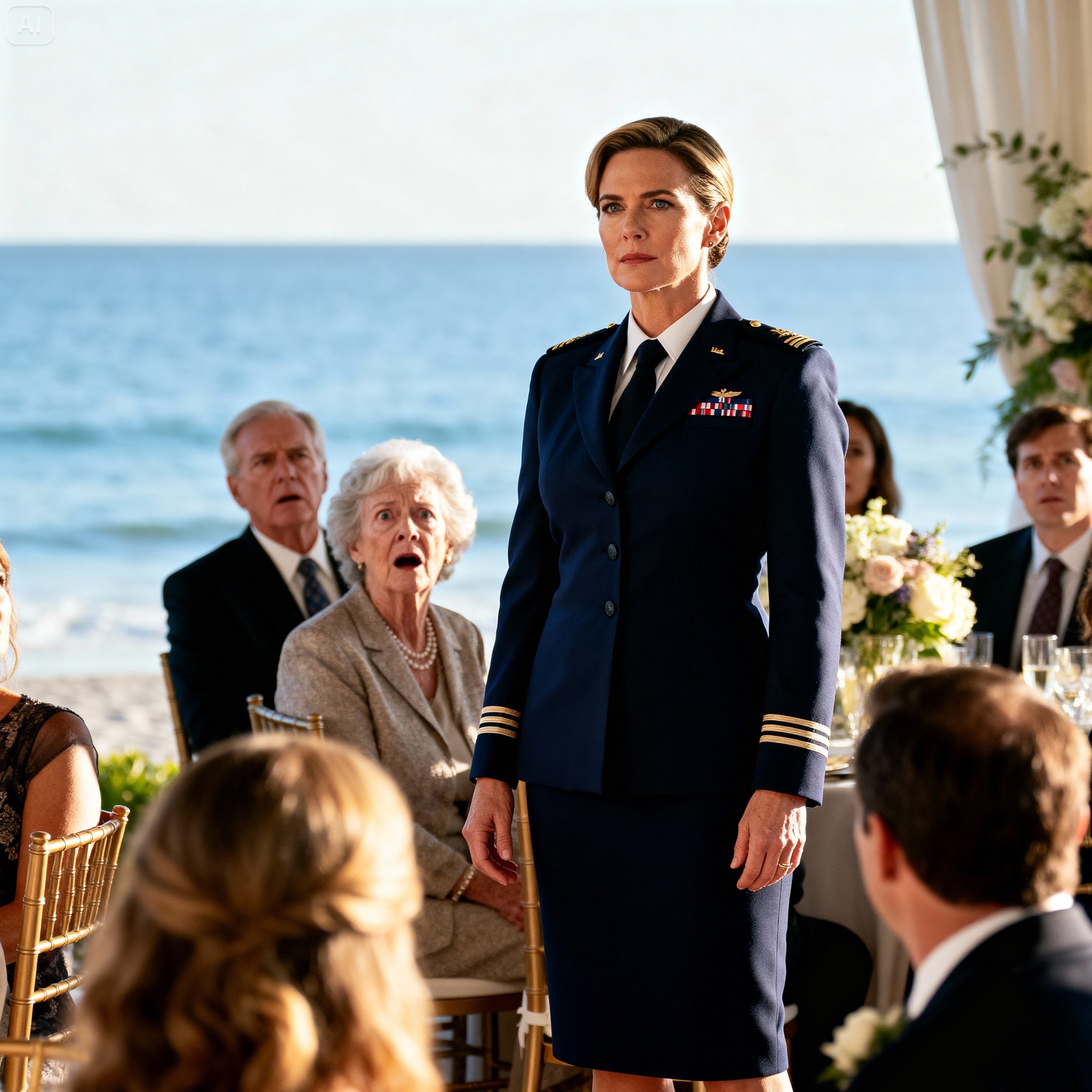 At my sister’s wedding, I saw my parents again after eighteen years—nearly twenty—since they walked away from me. “Be grateful Madison still pities you,” they sneered, like pity was the only seat I’d earned in their world. Then the groom grabbed the mic, smiled, and said, “Admiral, front row,” and I watched my parents’ faces go pale.