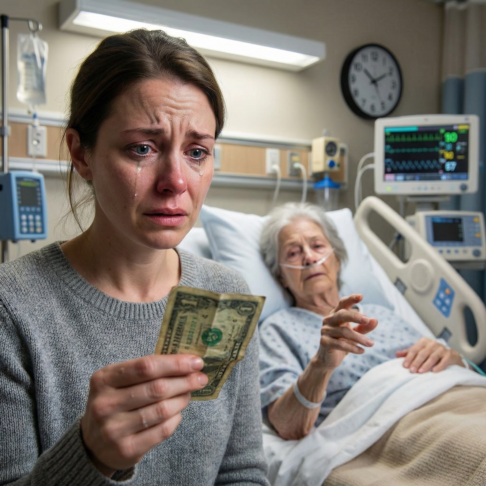 MY HUSBAND WAS HOSPITALIZED AFTER A CAR ACCIDENT. I NOTICED THE OLD LADY IN THE NEXT BED WAS ALL ALONE, SO I BROUGHT HER MEALS THREE TIMES A DAY. ONE DAY, SHE HANDED ME AN OLD BANKNOTE AND SAID SOMETHING THAT LEFT ME IN SHOCK…