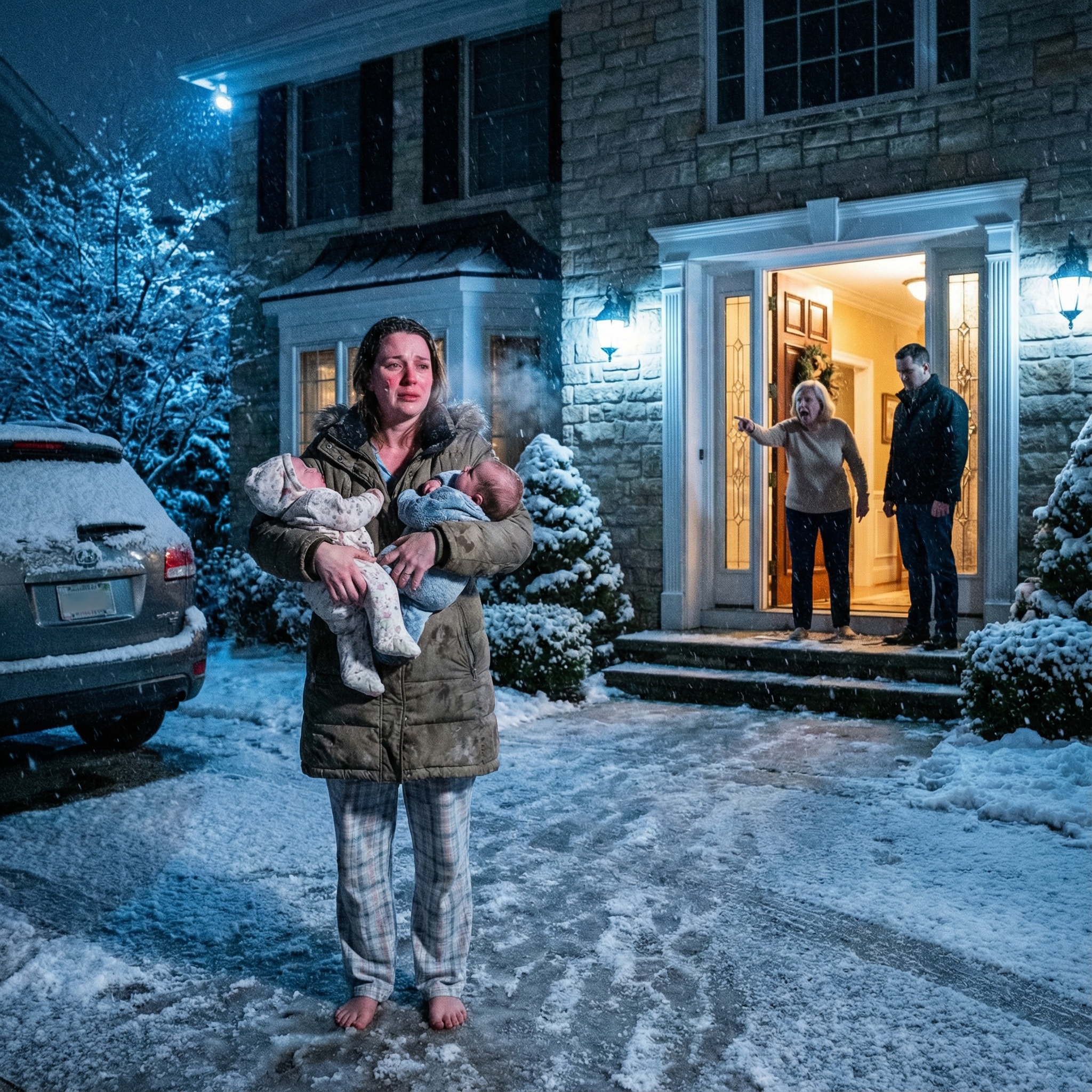 Get out and take your bastards with you! my mother-in-law shrieked, spitting at me as my husband shoved my ten-day-old twins and me into the freezing night. They thought I was a poor, helpless designer they could discard like trash. What they didn’t know was that I was the eight-billion-dollar CEO who owned their house, their cars, and the very company my husband worked for. Standing in the cold, I made one call—not for help, but to unleash a truth that would make them beg for the poverty they forced upon me…